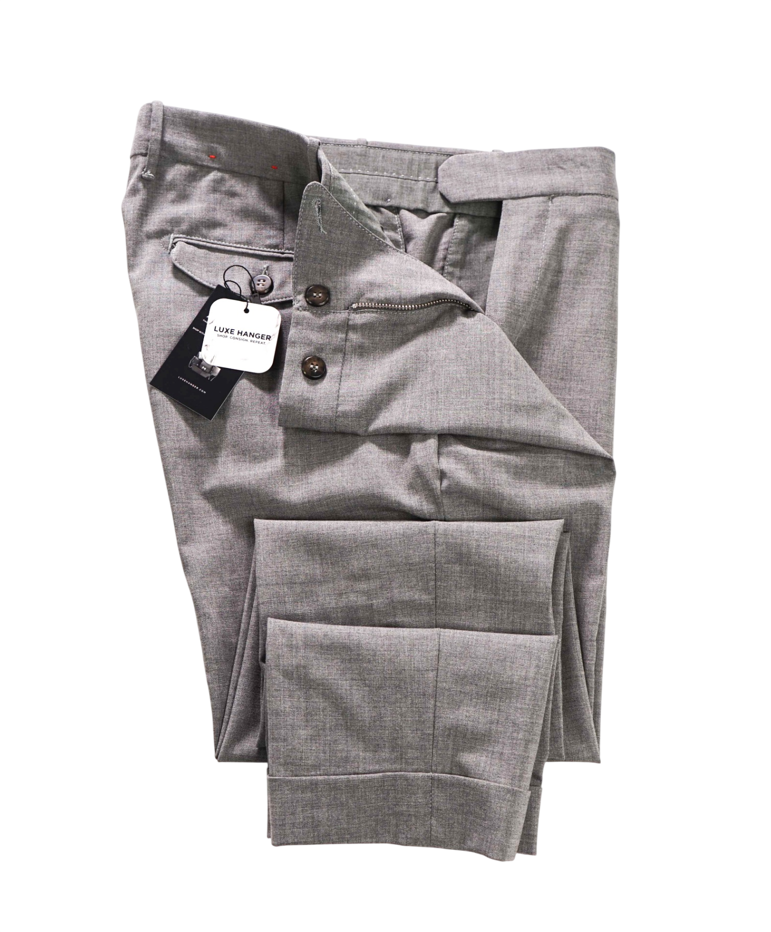 $595 ELEVENTY - Gray Wool Pants - 35W