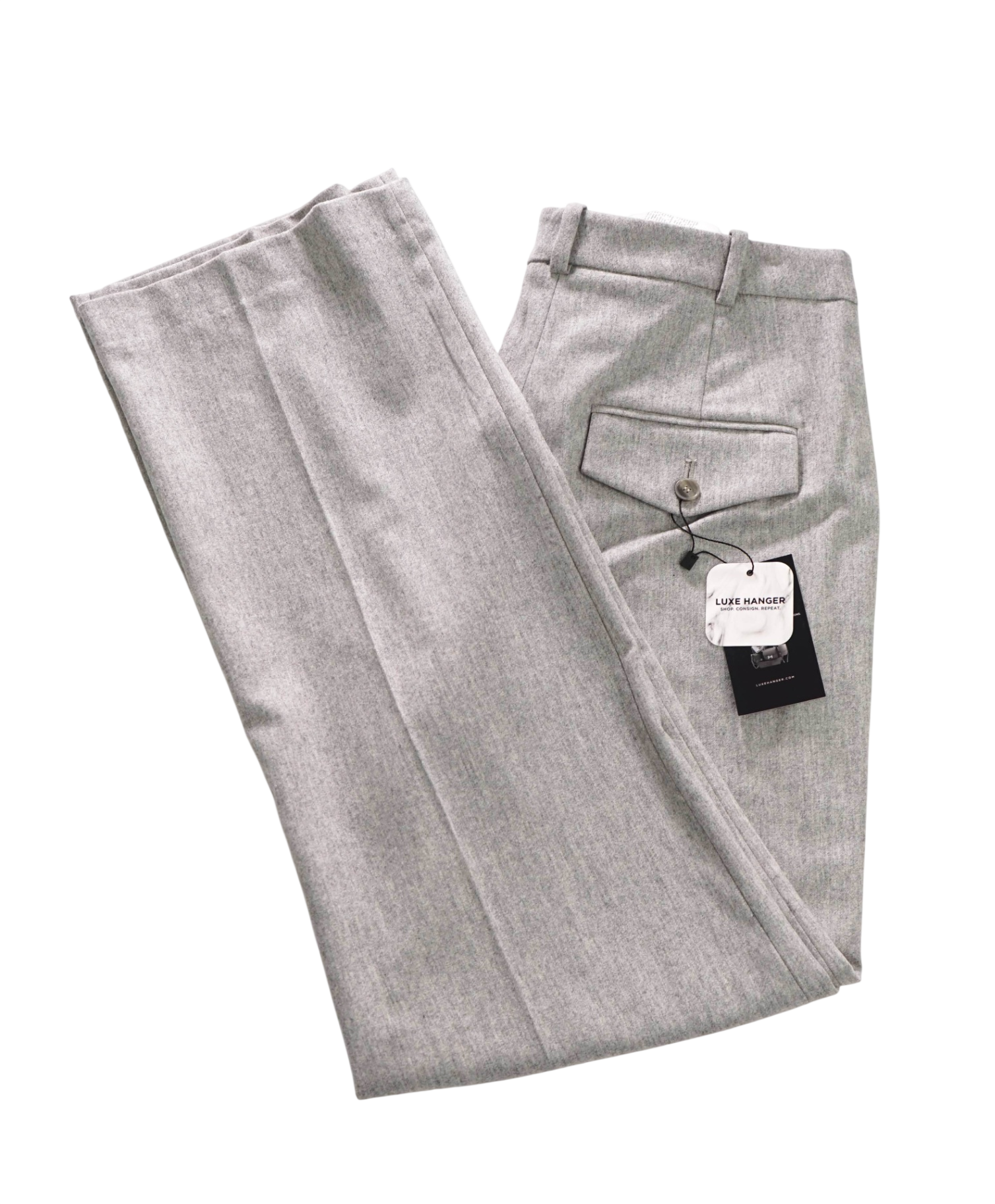 $545 ELEVENTY - Gray Flannel Wool/Cashmere Pants - 2US (40EU)