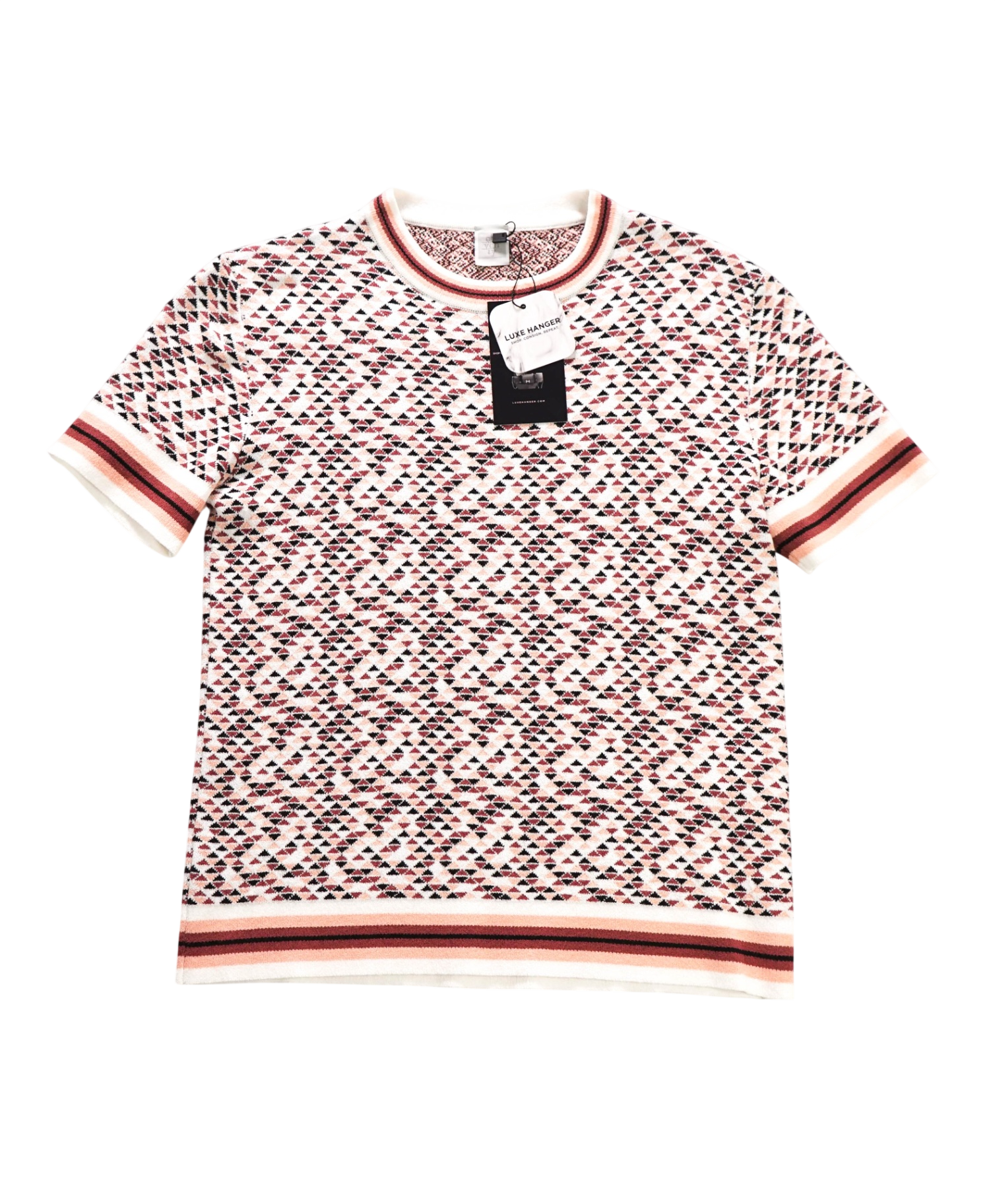 $595 ELEVENTY - Geometric Short Sleeve Sweatshirt - S