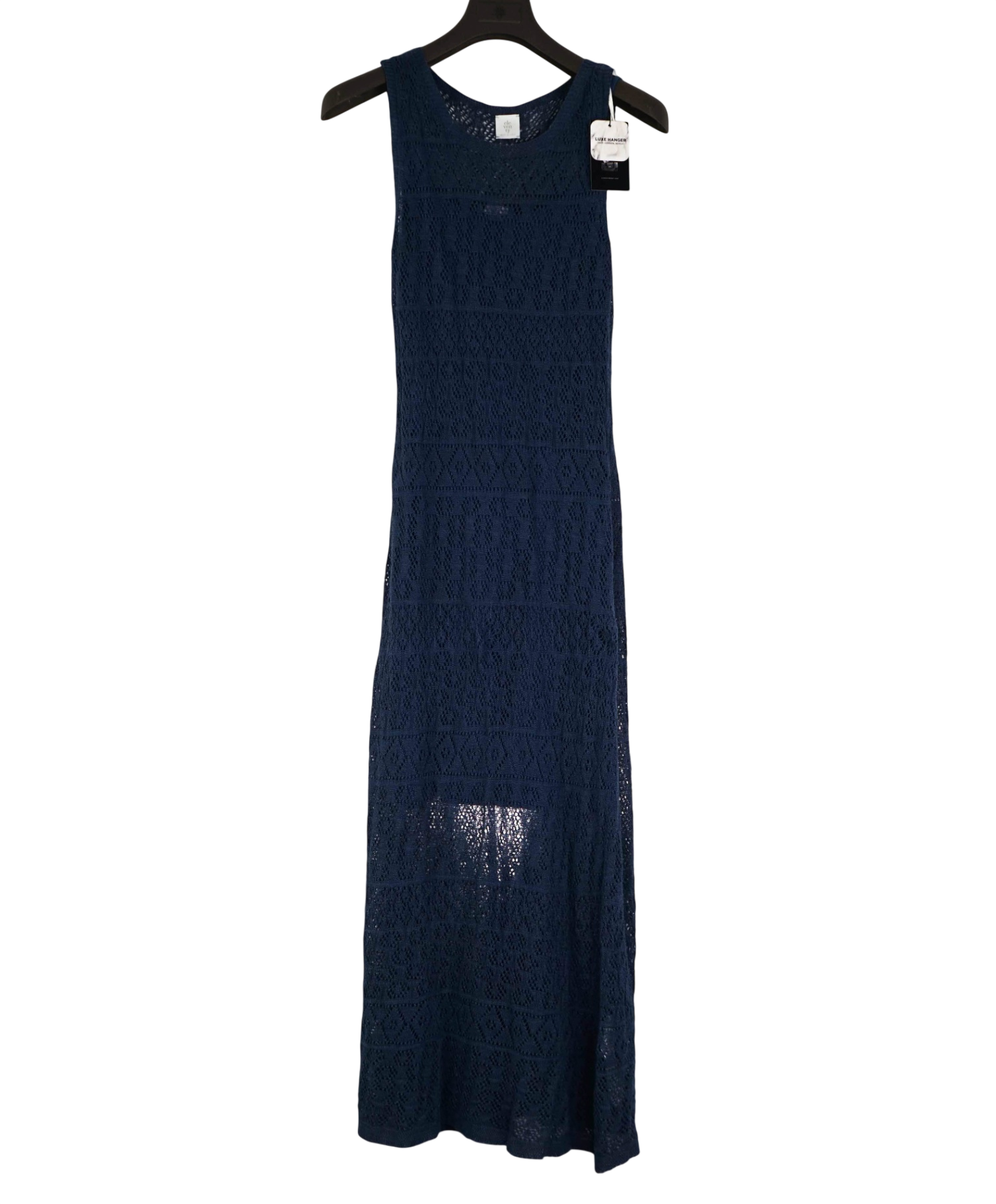$515 ELEVENTY - Navy Blue Linen/Cotton Dress - M
