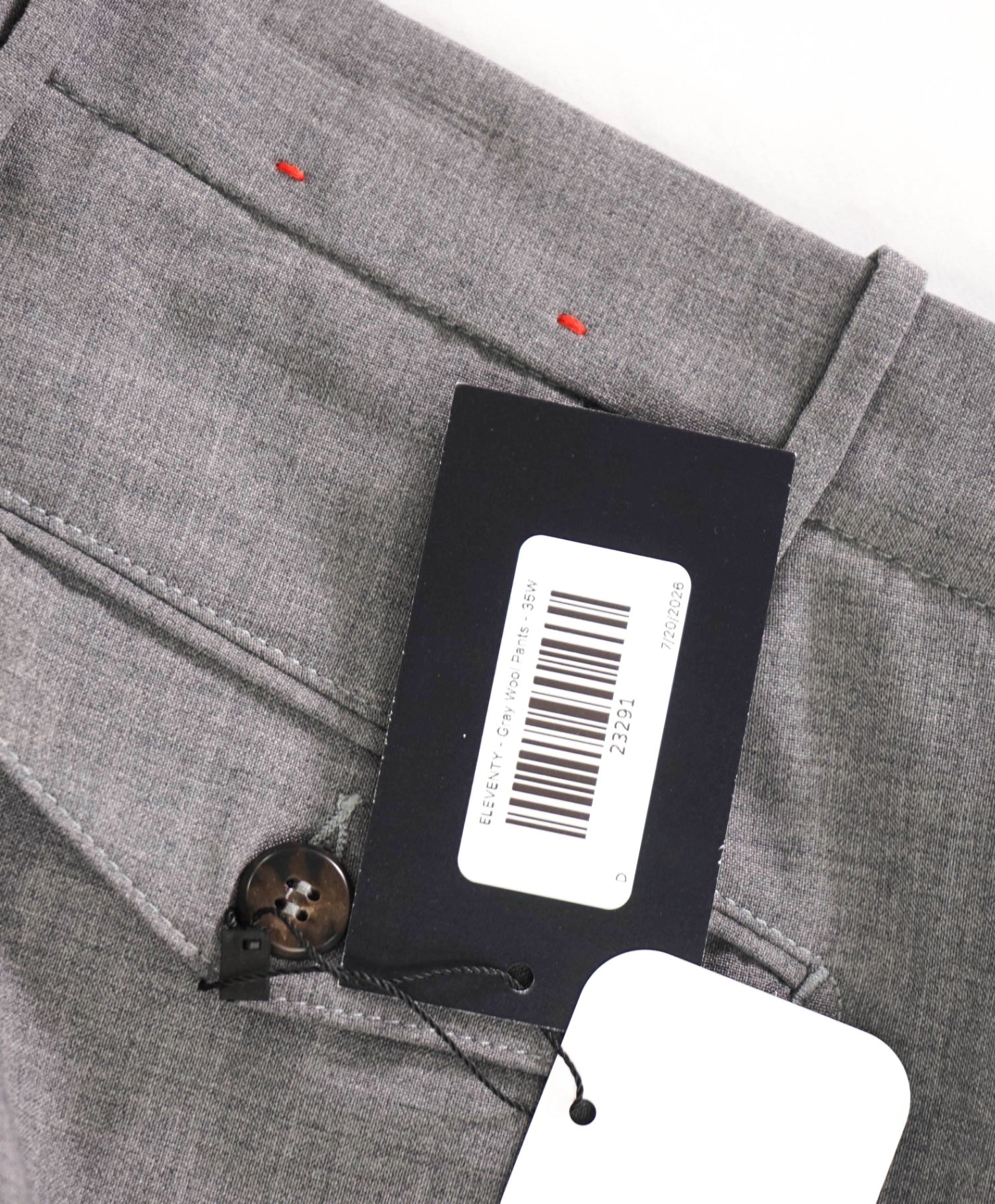 $595 ELEVENTY - Gray Wool Pants - 35W