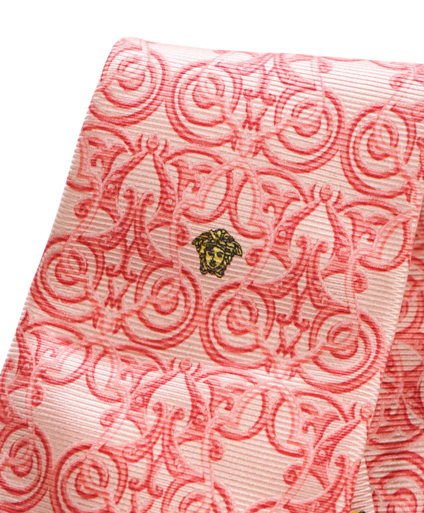 $280 VERSACE - VINTAGE Pink Arabesque Silk - 3.75" Tie