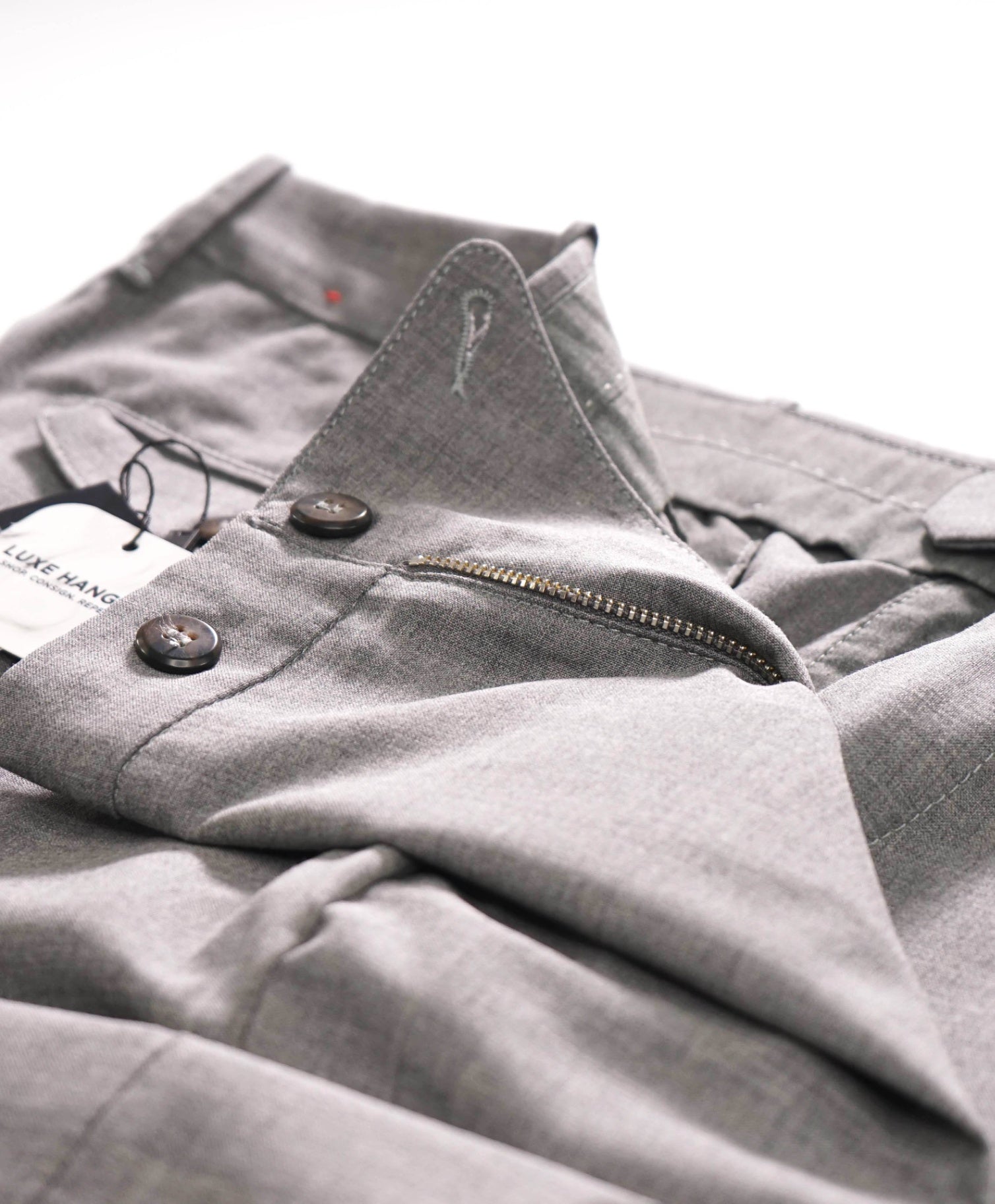 $595 ELEVENTY - Gray Wool Pants - 35W