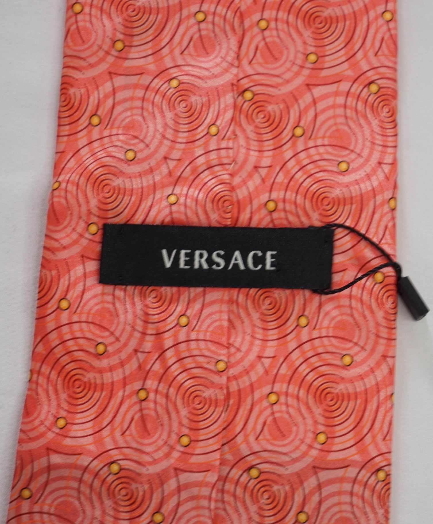 $280 VERSACE - VINTAGE Pink Ripple/Polka Dot Silk - 3.5" Tie