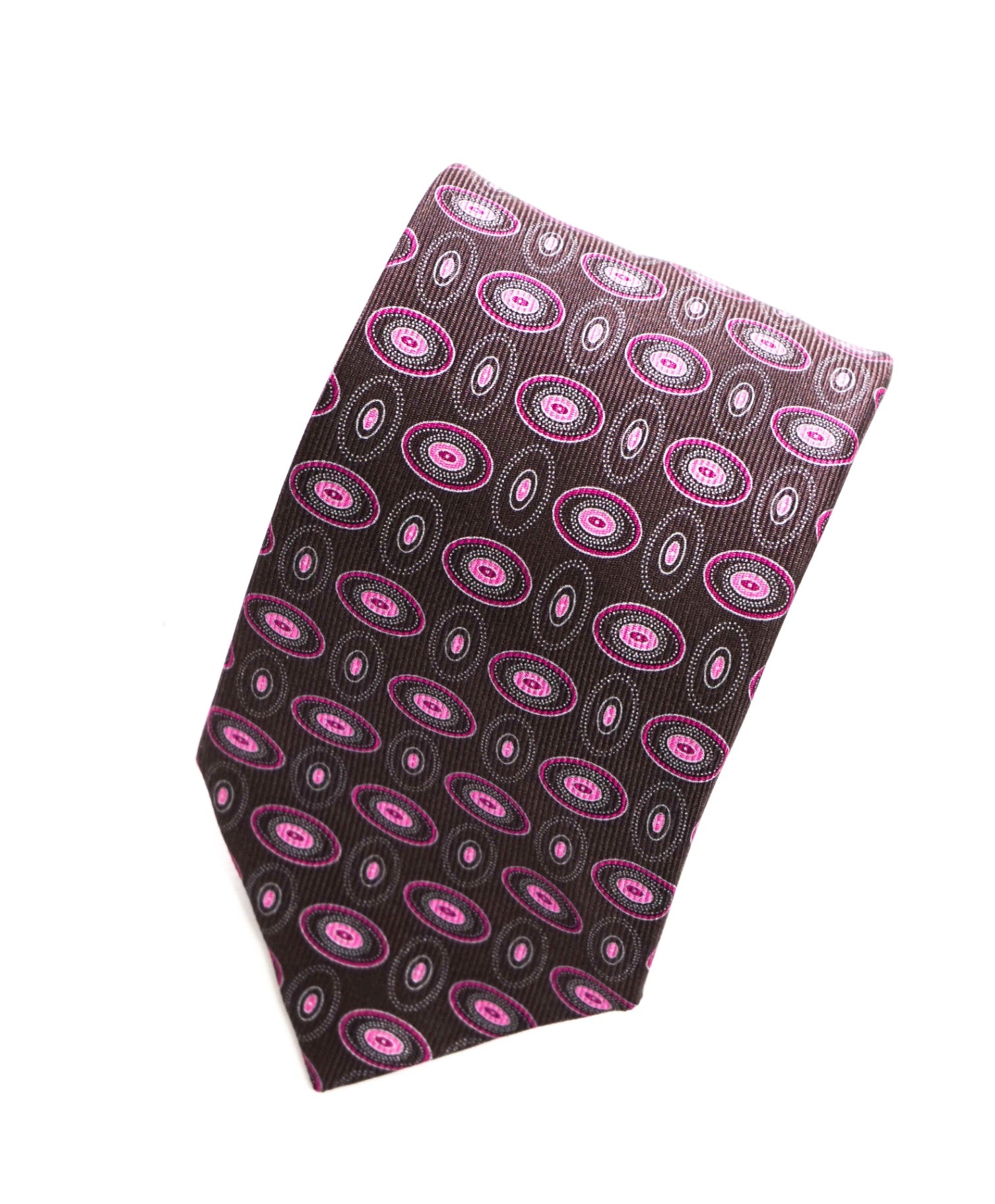 BRIONI - Brown/Pink Medallion Silk - 3.5" Tie