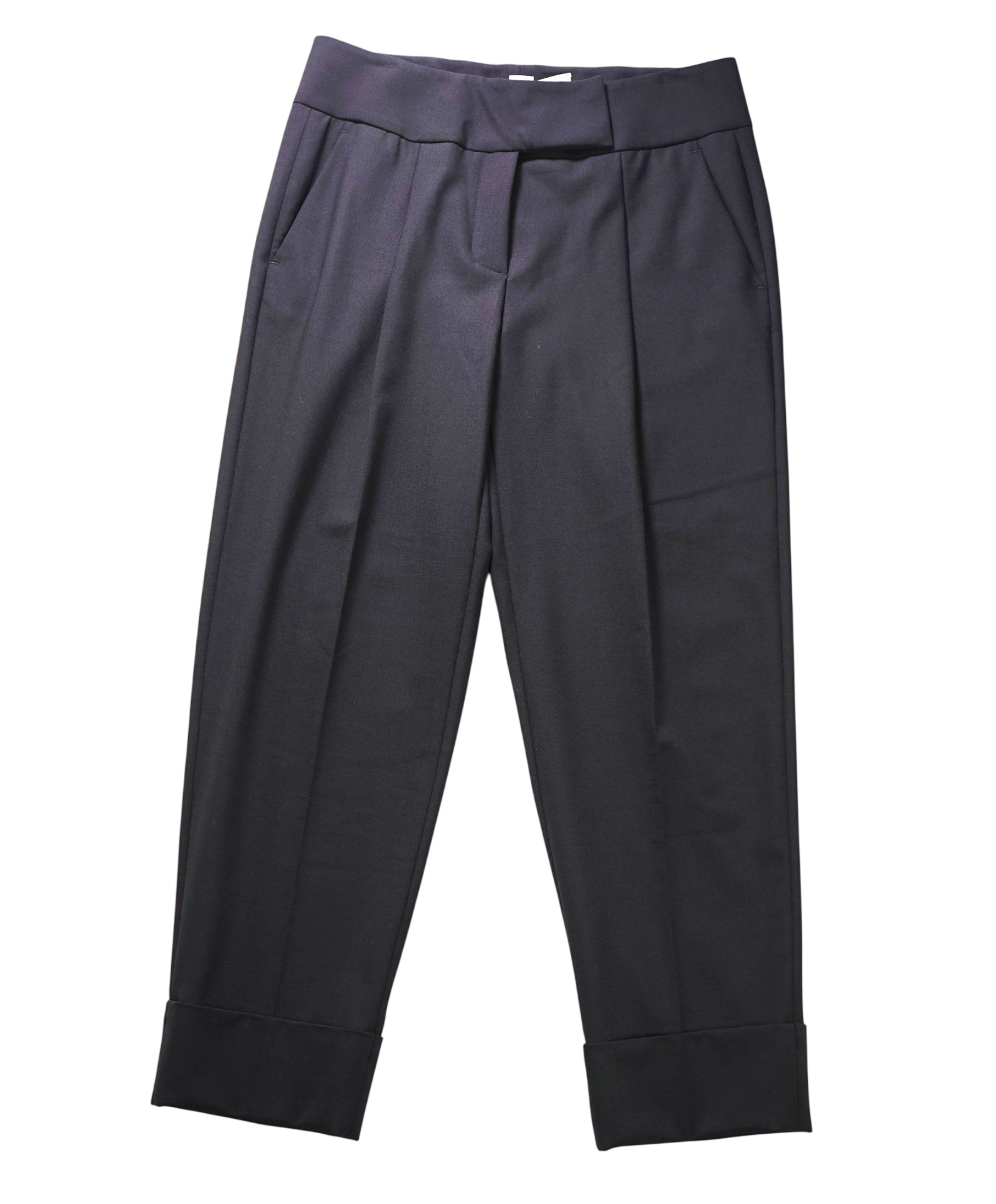 $515 ELEVENTY - Black Wool/Polyester Pants - 6 US (44 EU)