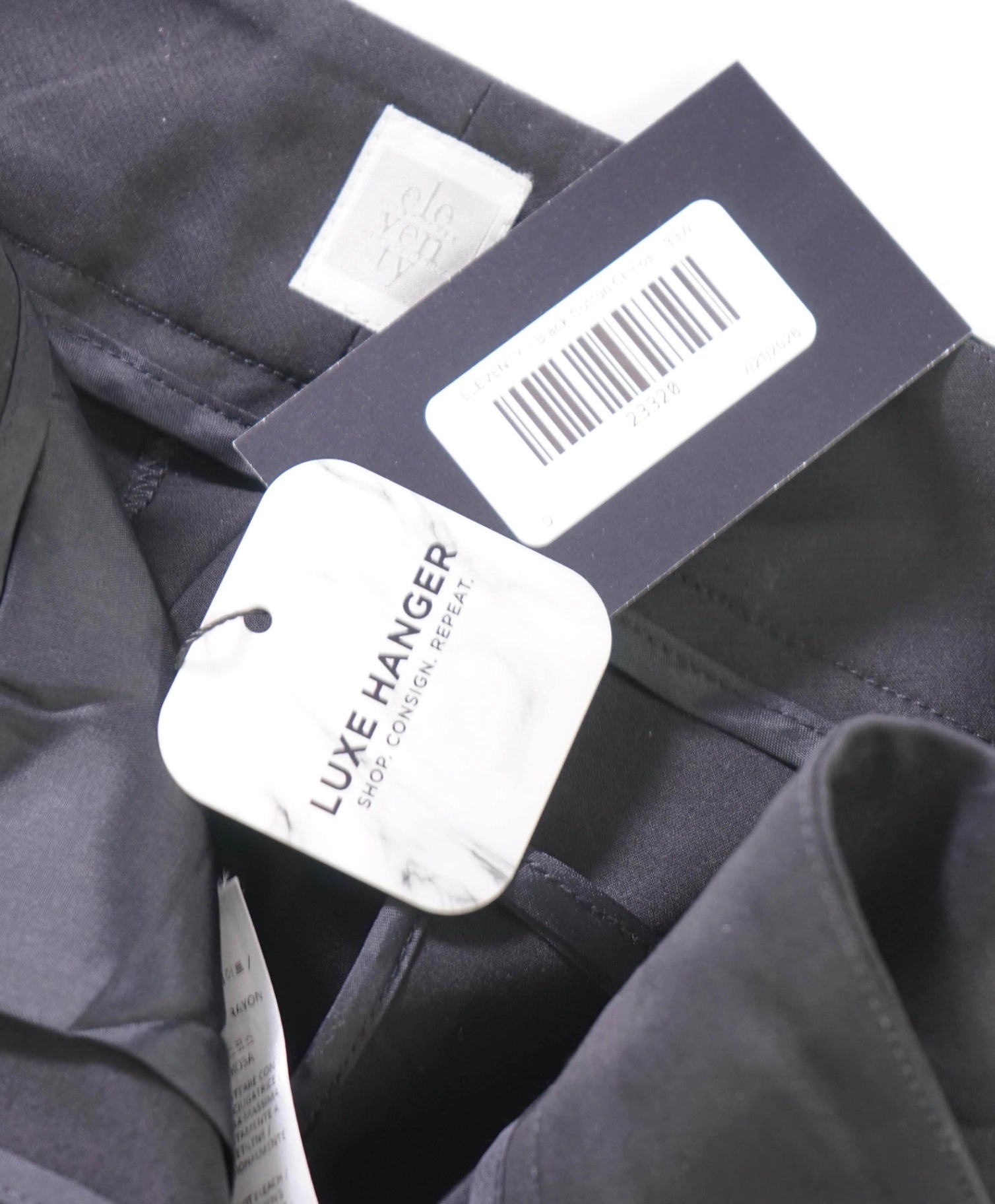 $495 ELEVENTY - Black Cotton Chinos - 4 US (42EU)