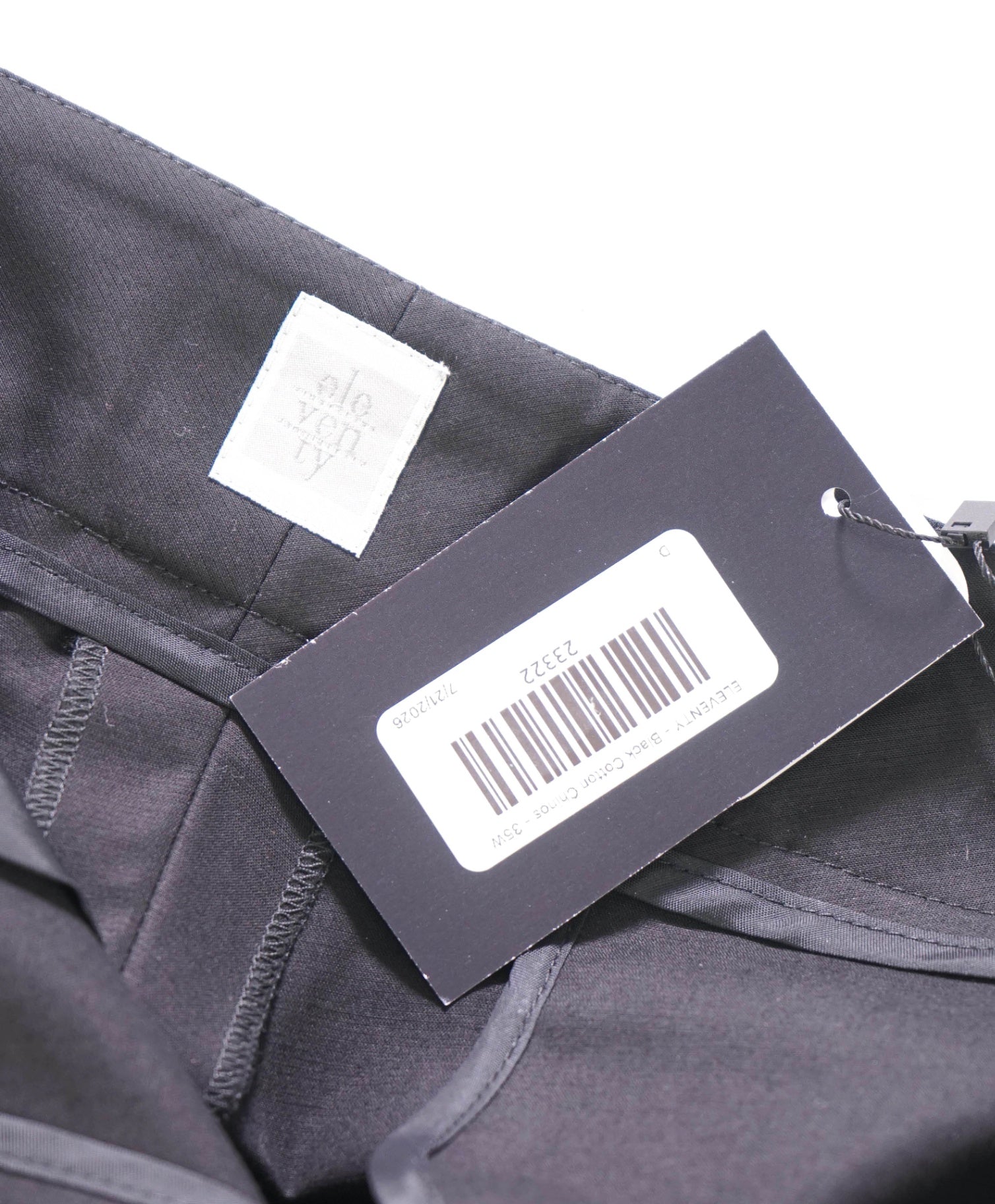 $495 ELEVENTY - Black Cotton Chinos - 6 US (44EU)