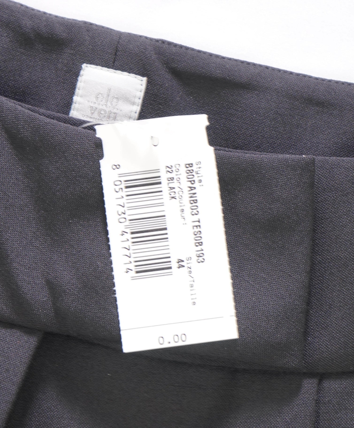 $515 ELEVENTY - Black Wool/Polyester Pants - 6 US (44 EU)