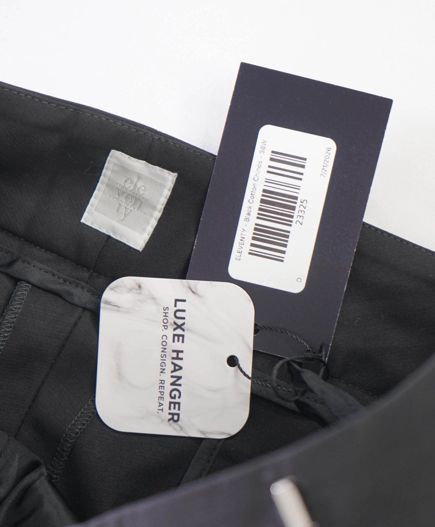 $495 ELEVENTY - Black Cotton Chinos - 10 US (48EU)