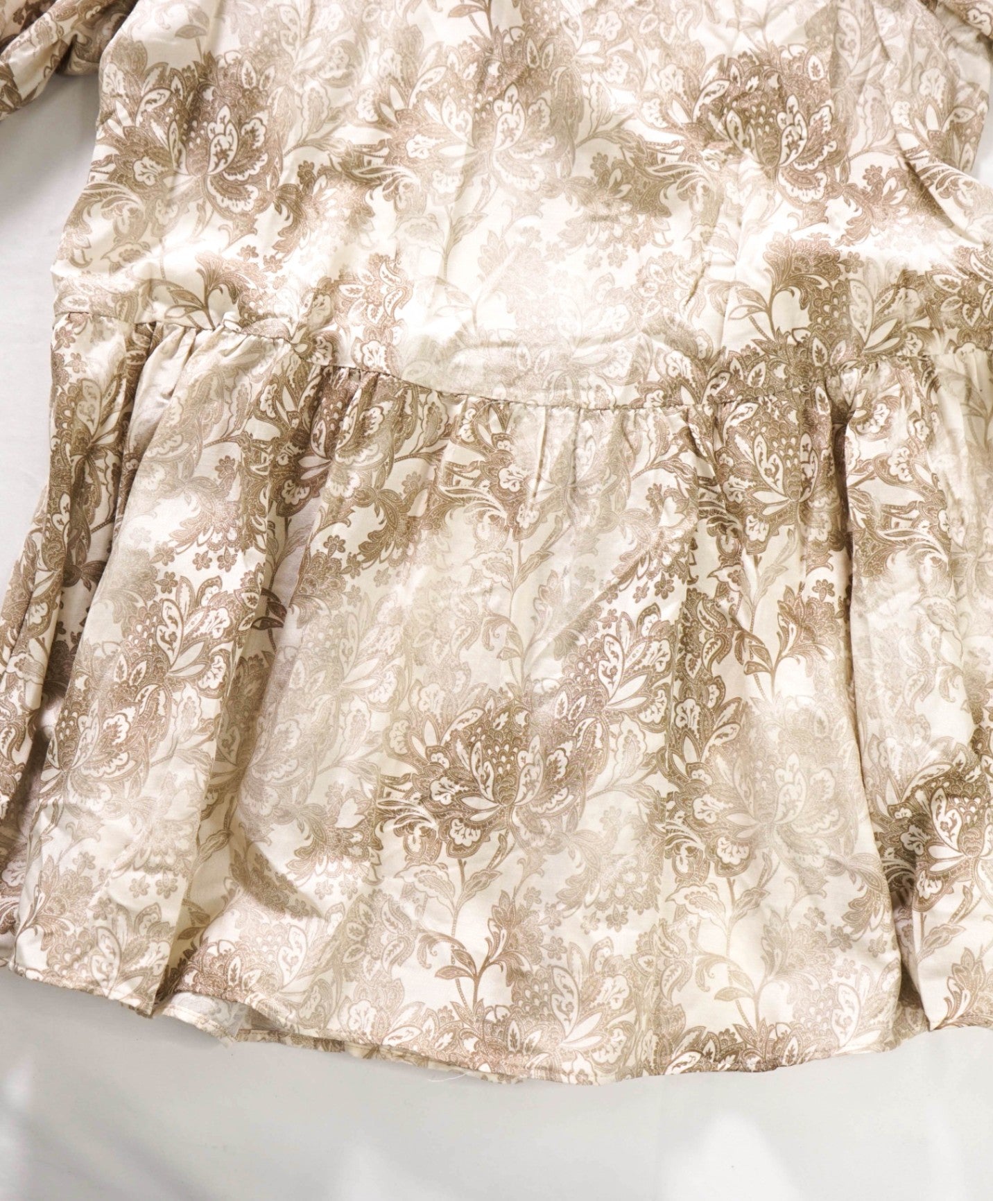 $695 ELEVENTY - Beige Floral Cotton/Silk Shirt - 2
