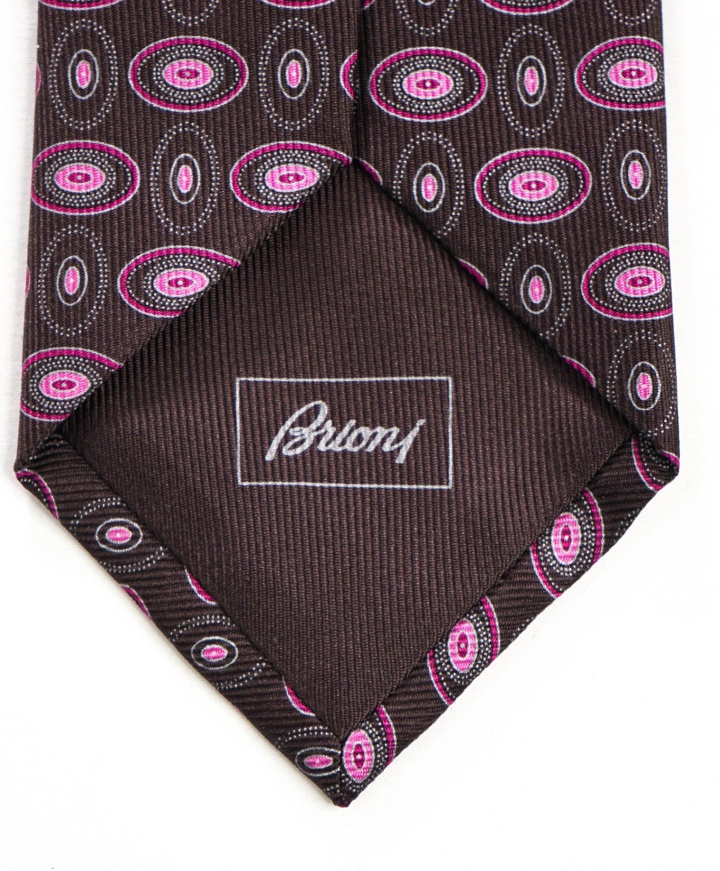 BRIONI - Brown/Pink Medallion Silk - 3.5" Tie