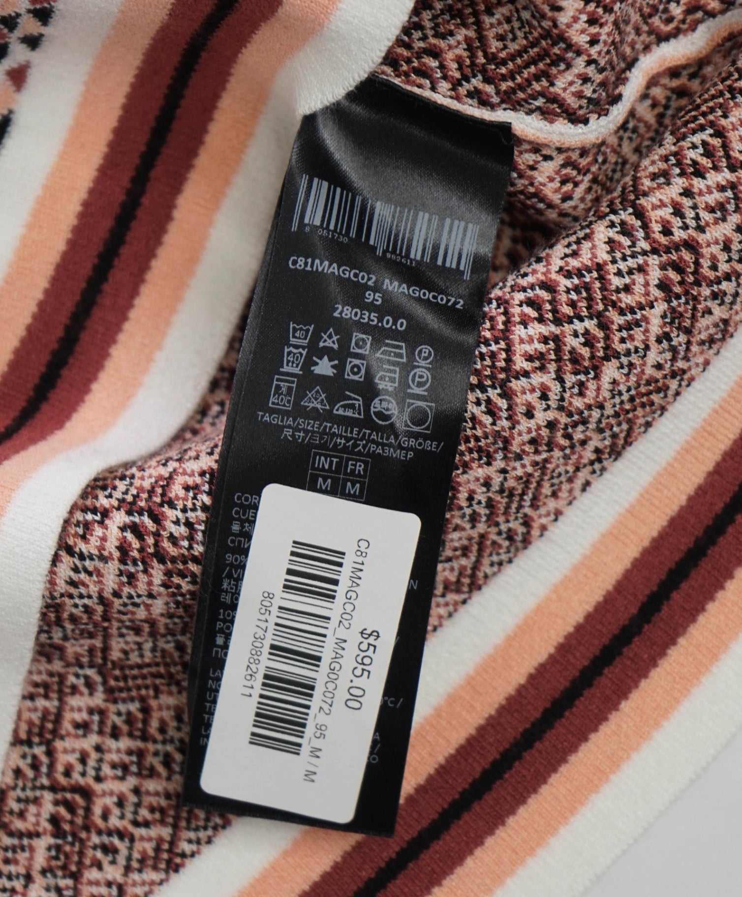 $595 ELEVENTY - Geometric Short Sleeve Sweatshirt - M