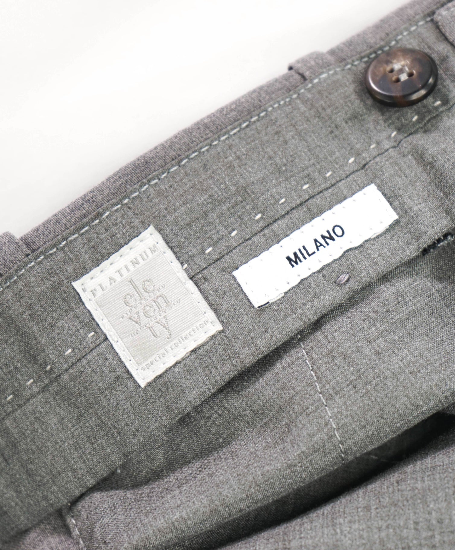 $595 ELEVENTY - Gray Wool Pants - 35W