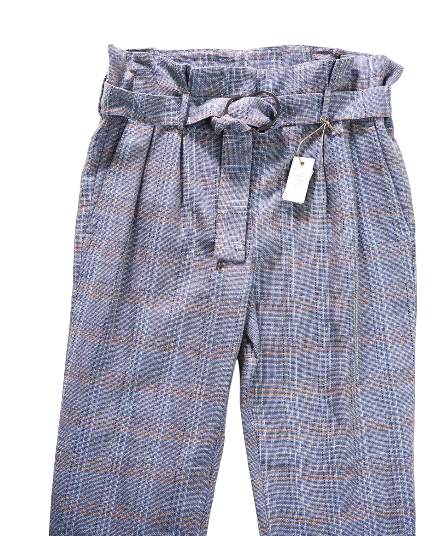 $545 ELEVENTY - Blue Woven Cotton/Linen Pants - 4 US (42EU)