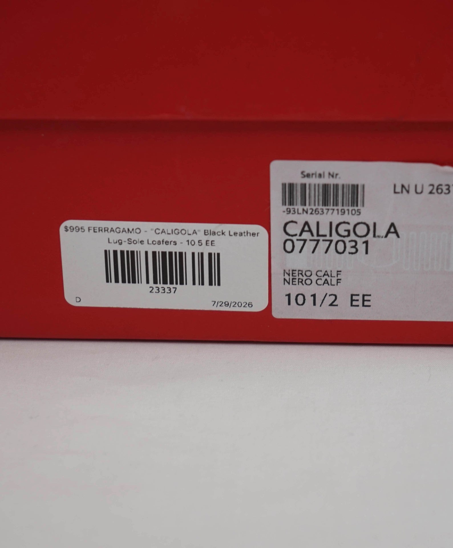 $995 FERRAGAMO - "CALIGOLA" Black Lug-Sole Loafers - 10.5 EE