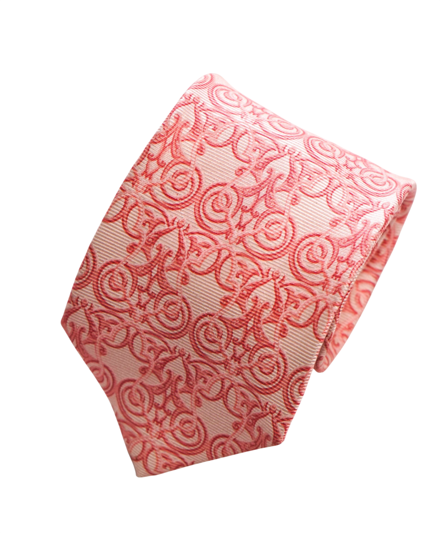 $280 VERSACE - VINTAGE Pink Arabesque Silk - 3.75" Tie