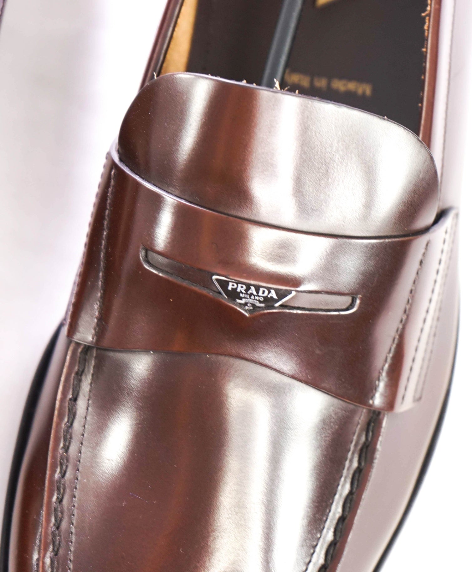 $1,250 PRADA - Brown Leather Penny Loafers - US 12 (11UK)