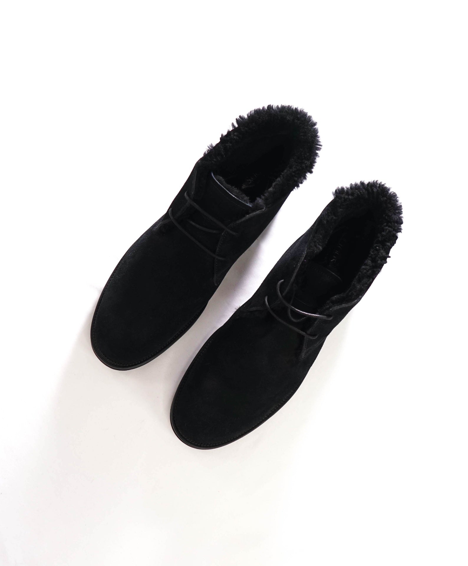 $595 TOD'S - Black Suede/Fur Chukka Boot - US 12 (11UK)