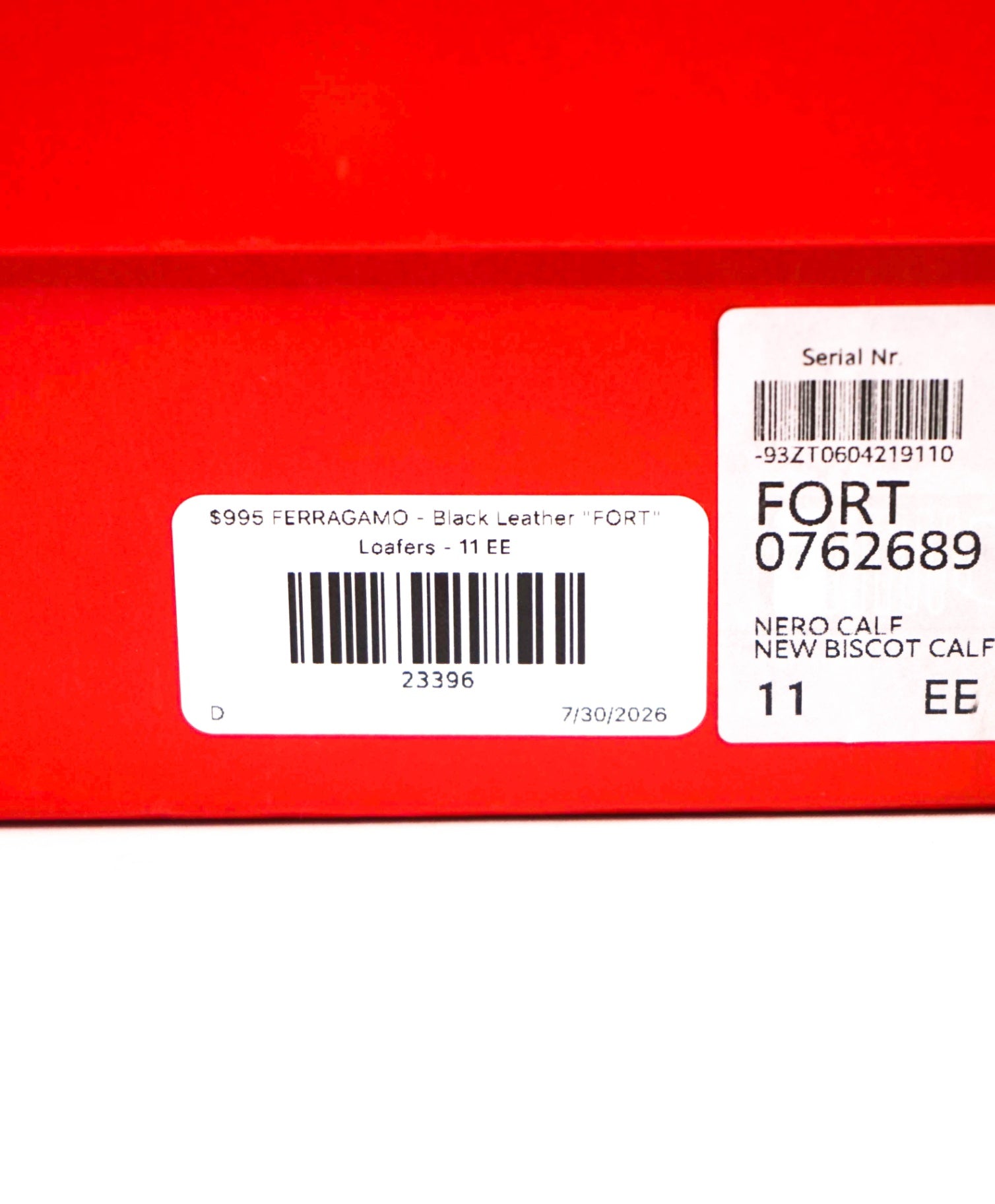 $995 FERRAGAMO - Black Leather "FORT" Loafers - 11 EE
