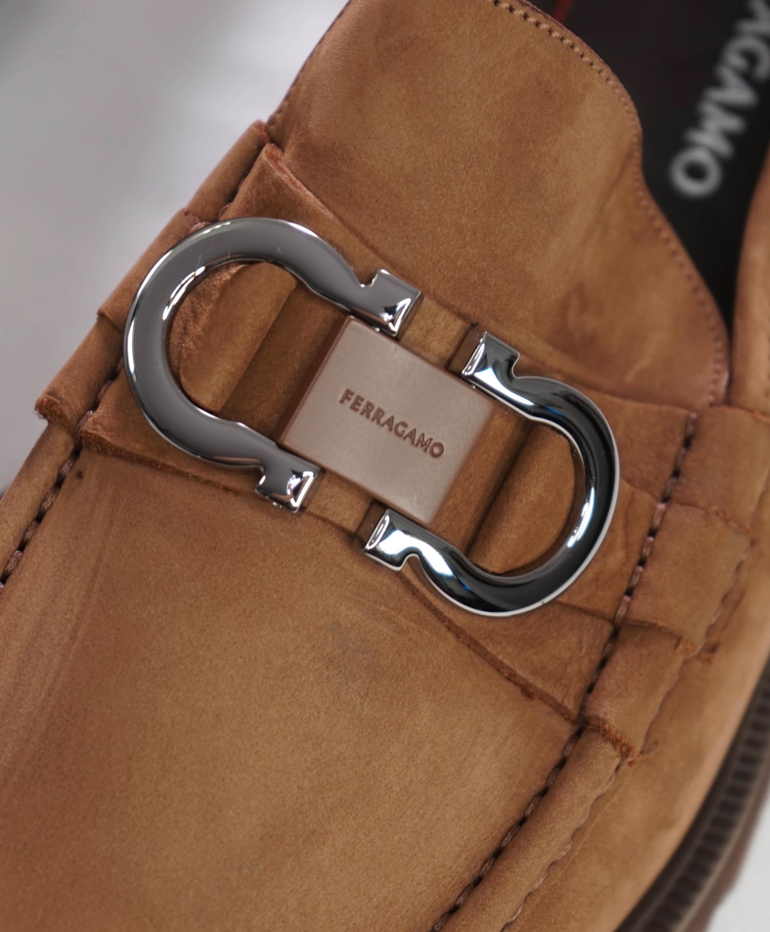 $1,090 FERRAGAMO - Brown Suede "COCOON" Loafers - 11.5 EE