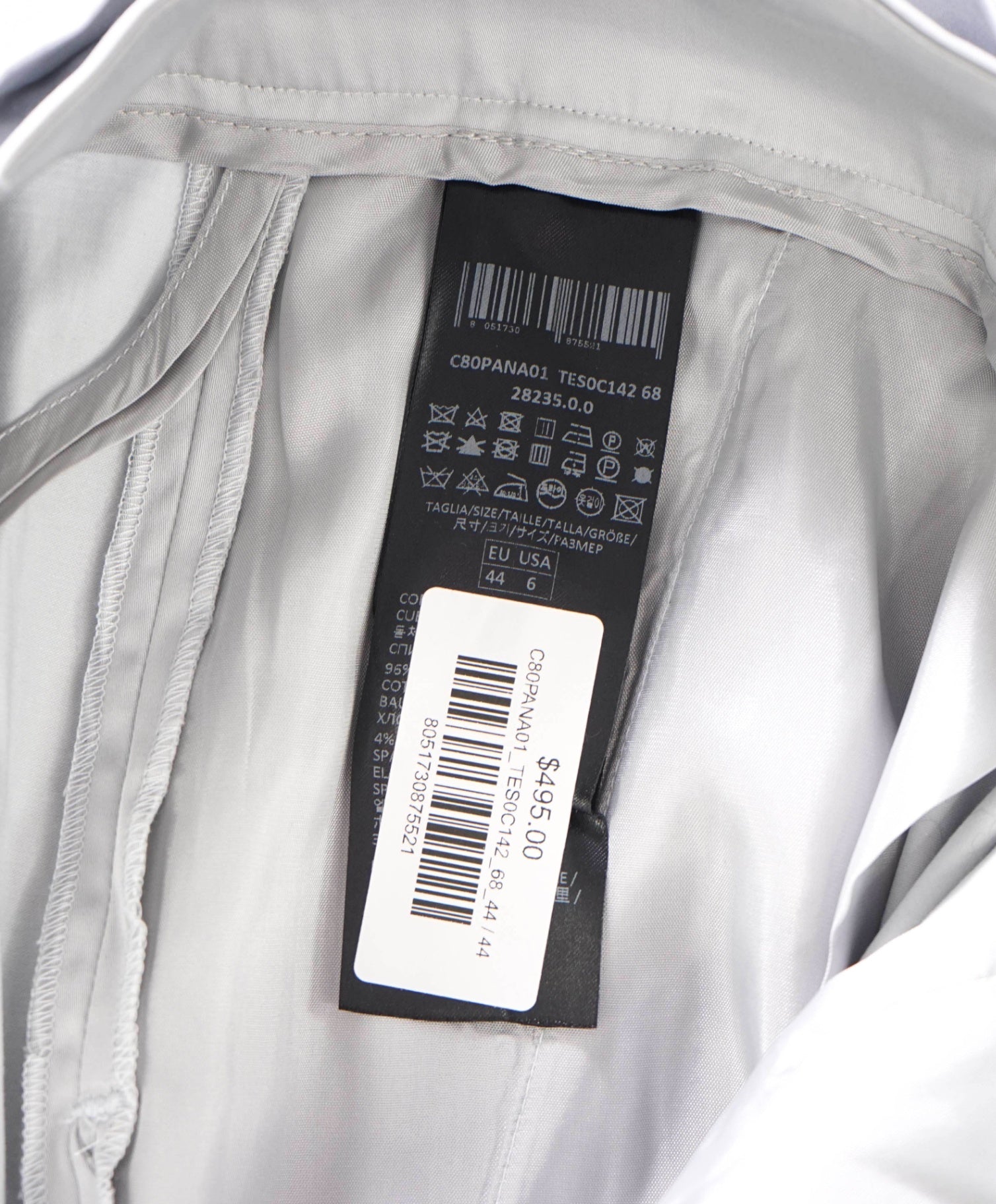 $495 ELEVENTY - Light Blue Cotton NewYork Pants - 6 US (44 EU)