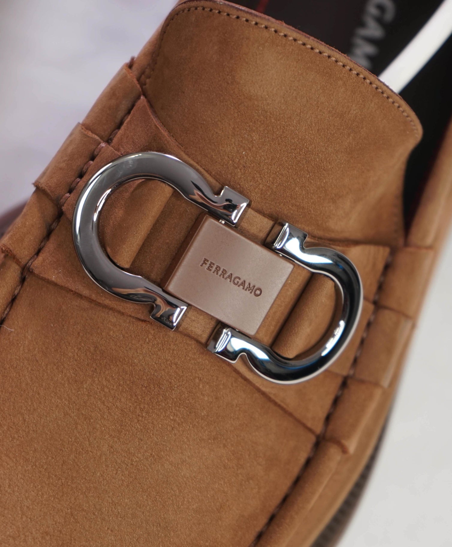 $1,090 FERRAGAMO - Brown Suede "COCOON" Loafers - 11.5 EE