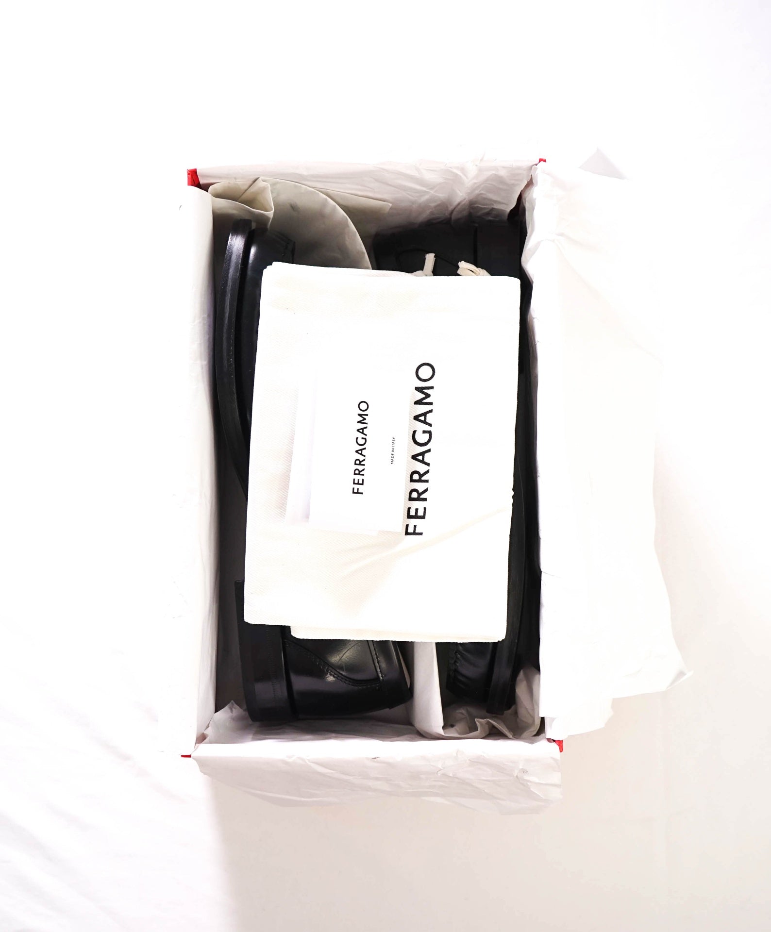 $995 FERRAGAMO - Black Leather "FORT" Loafers - 11 EE