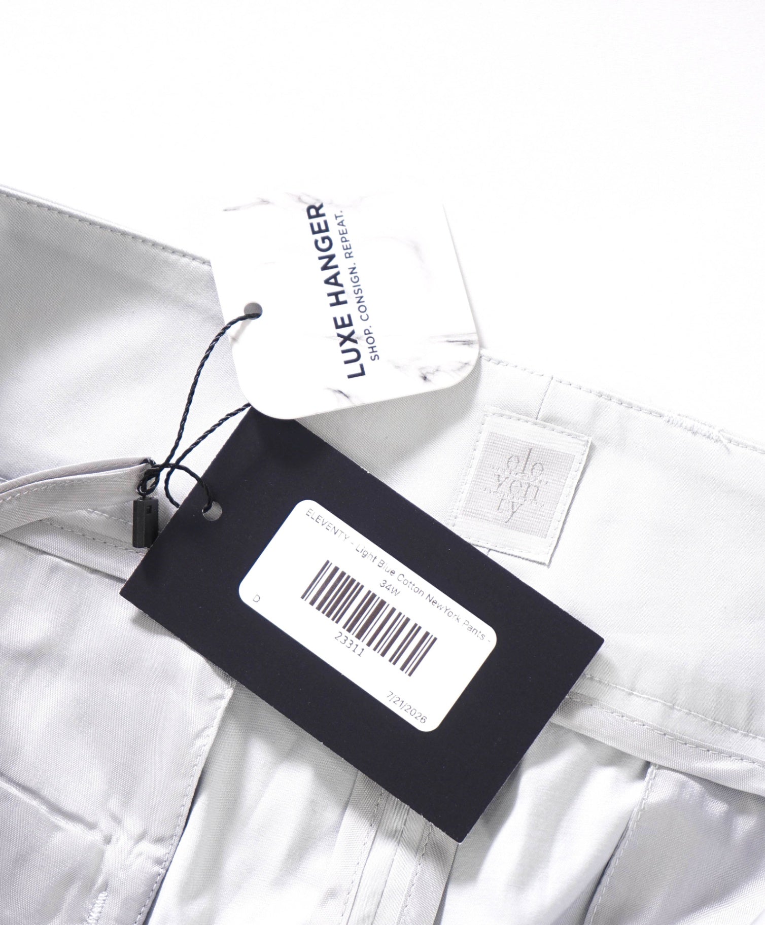 $495 ELEVENTY - Light Blue Cotton NewYork Pants - 8 US (46 EU)