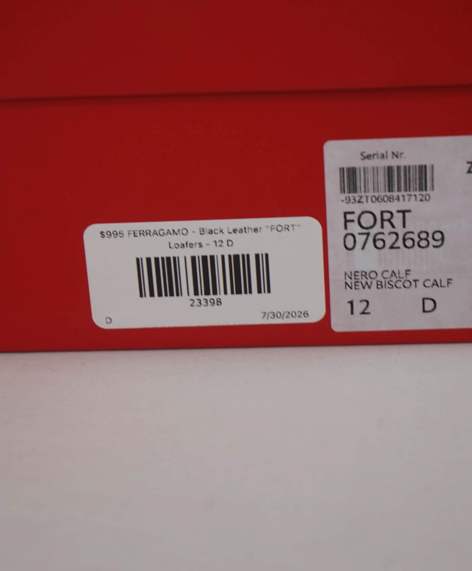 $995 FERRAGAMO - Black Leather "FORT" Loafers - 12 D