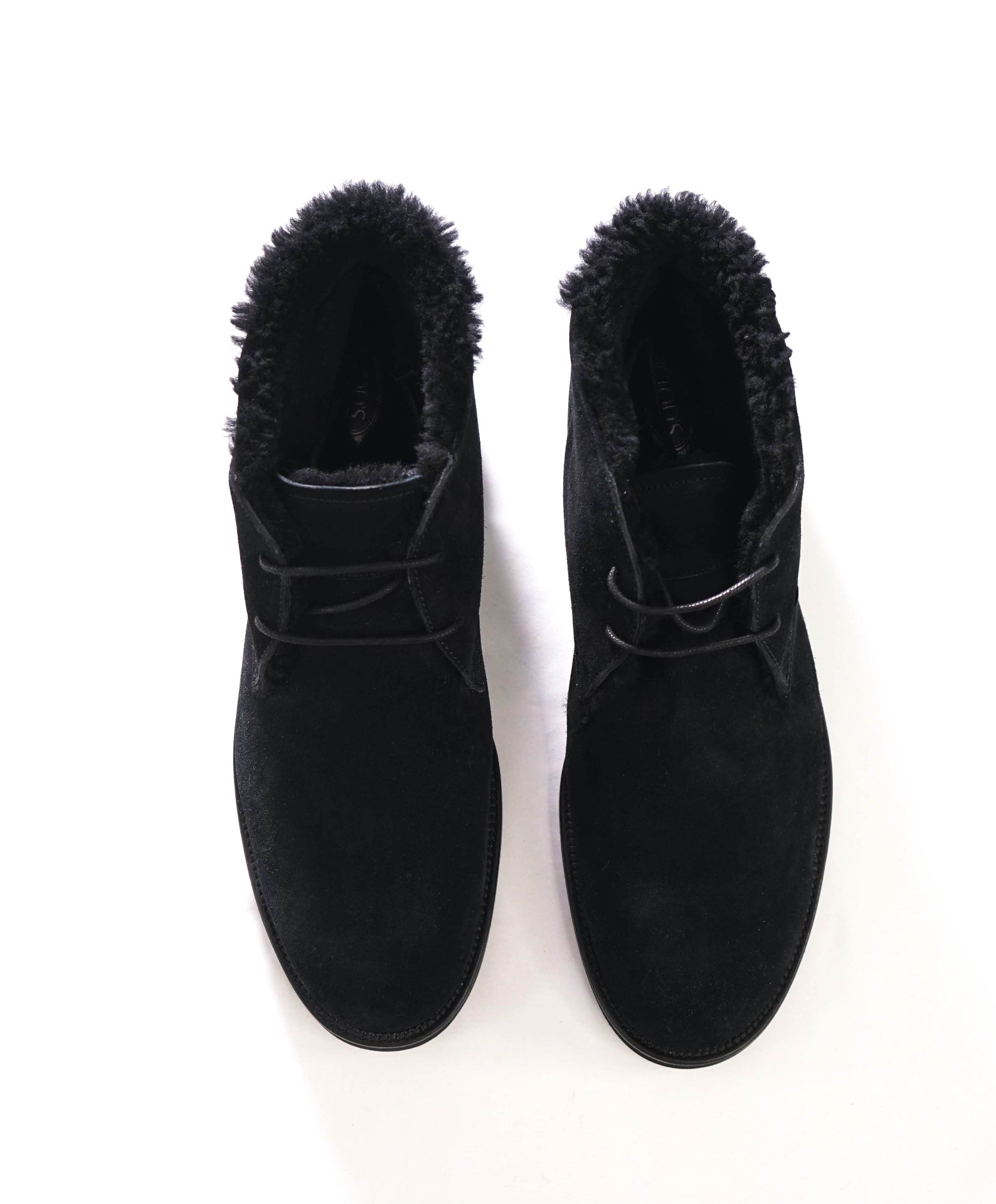$595 TOD'S - Black Suede/Fur Chukka Boot - US 12 (11UK)