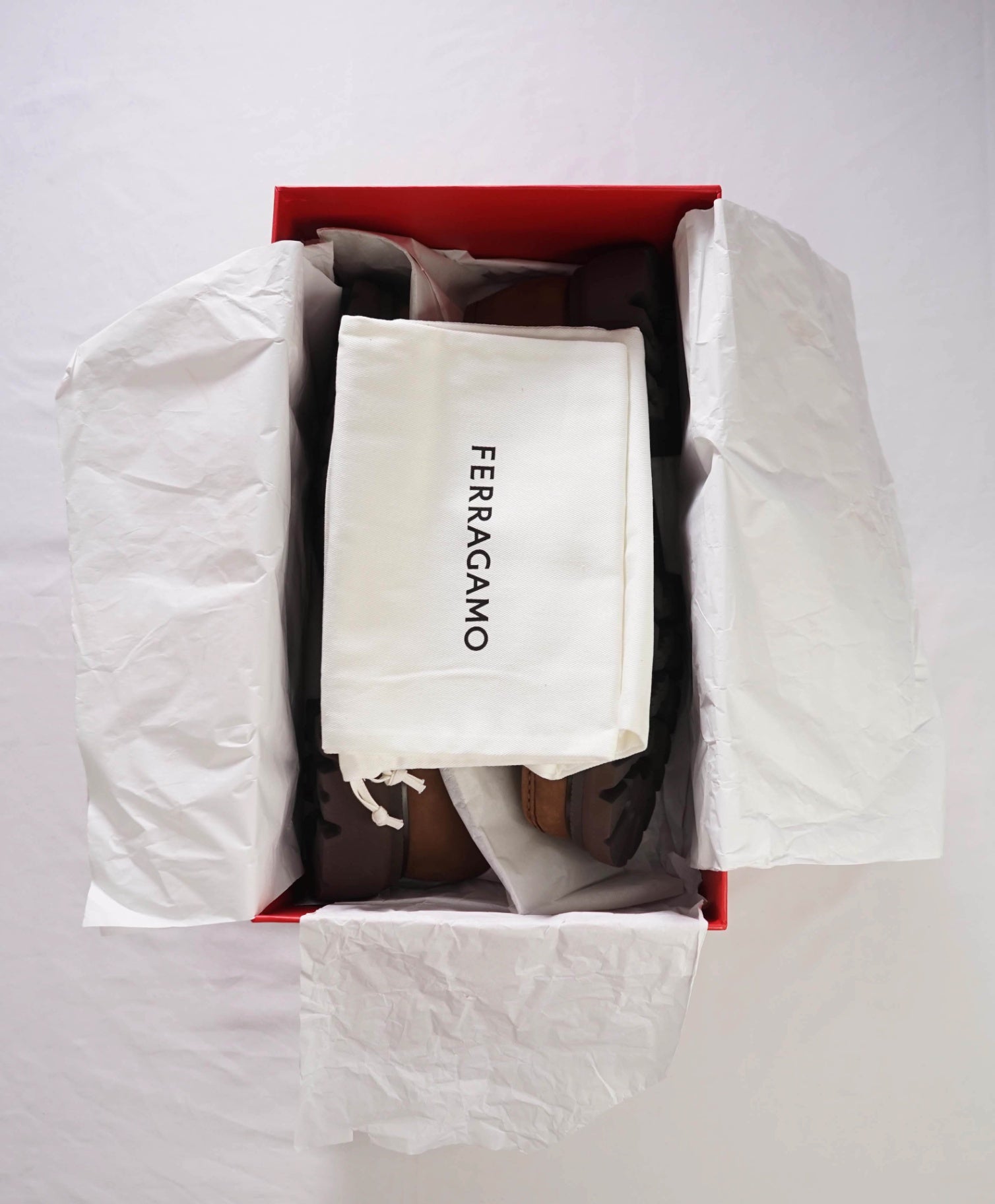 $1,090 FERRAGAMO - Brown Suede "COCOON" Loafers - 12 EE