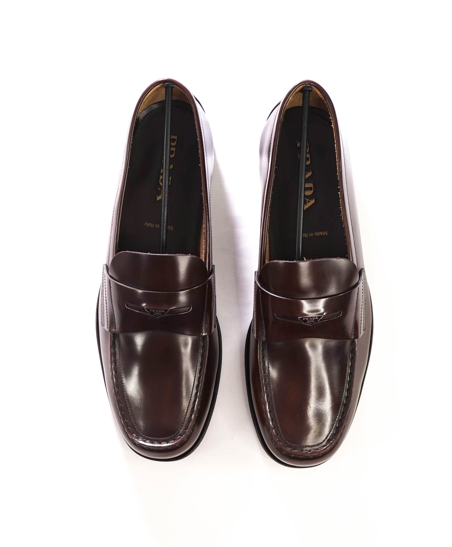 $1,250 PRADA - Brown Leather Penny Loafers - US 12 (11UK)