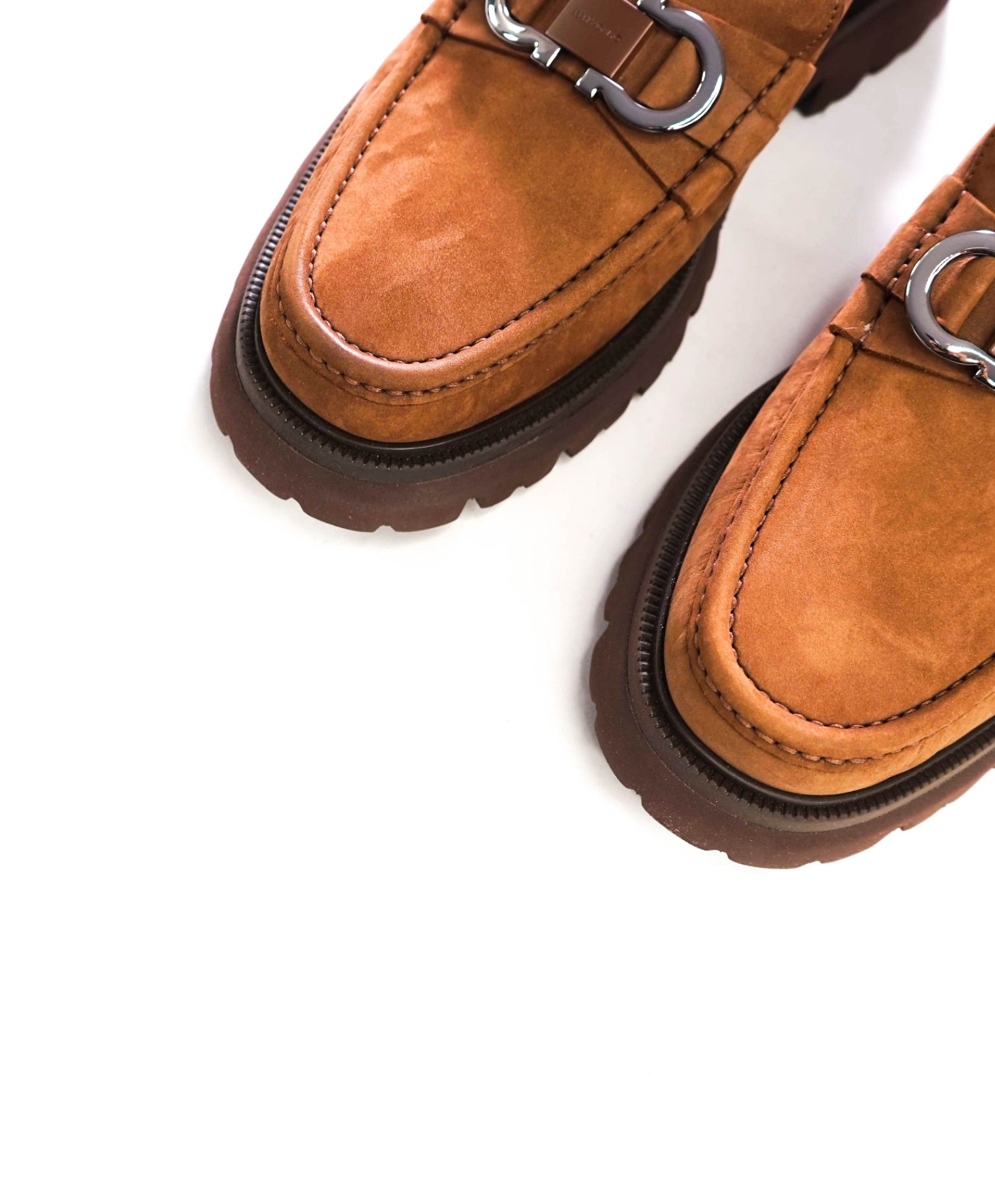 $1,090 FERRAGAMO - Brown Suede "COCOON" Loafers - 11 EE