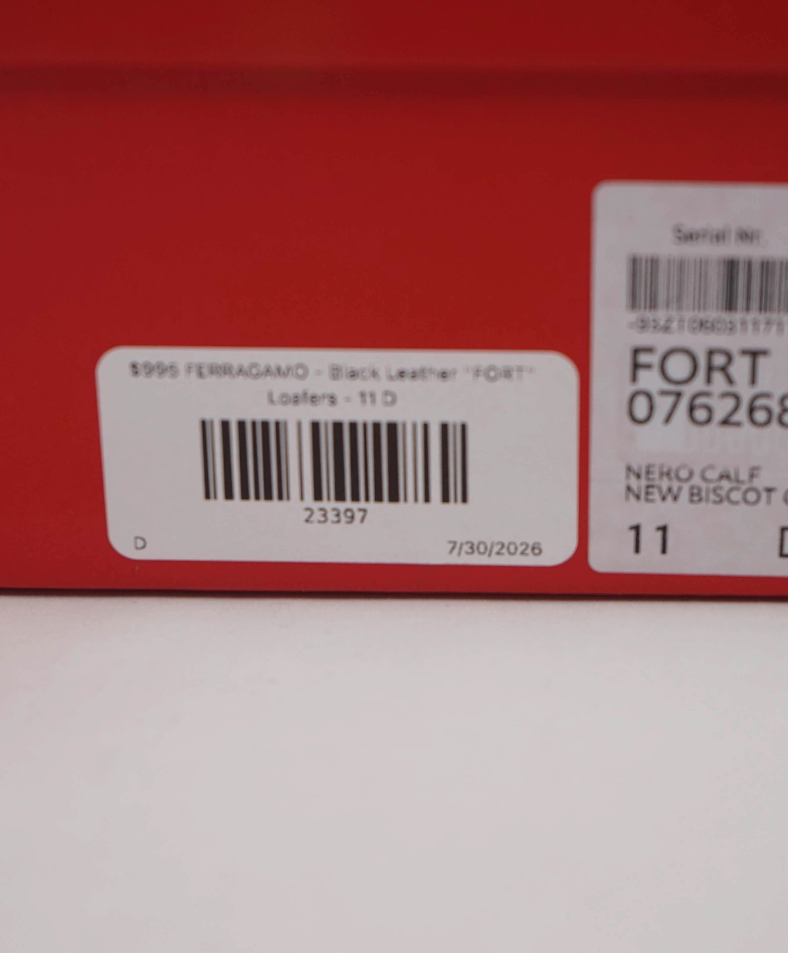 $995 FERRAGAMO - Black Leather "FORT" Loafers - 11 D