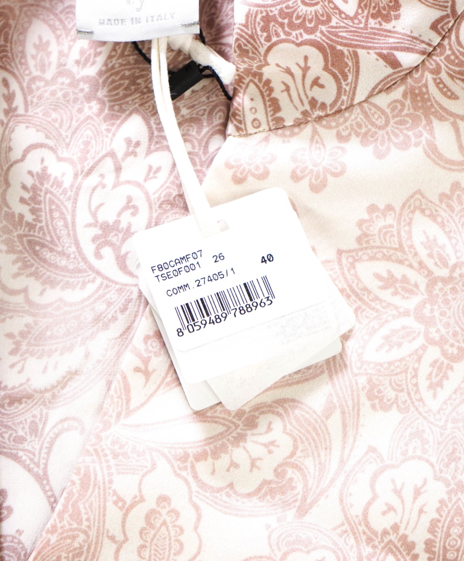 $795 ELEVENTY - Pink Floral PURE SILK Shirt - 2 US (40 EU)