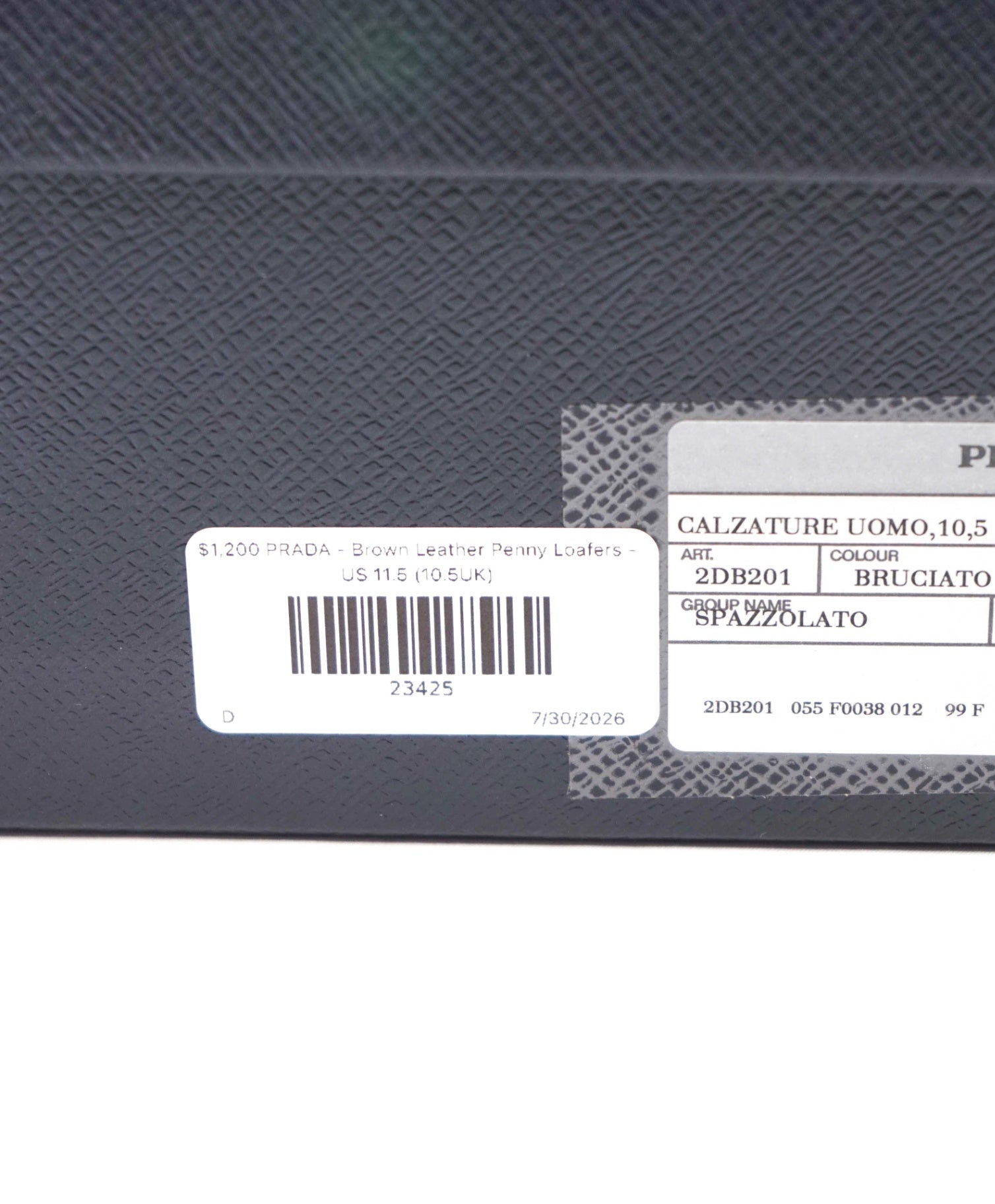 $1,250 PRADA - Brown Leather Penny Loafers - US 11.5 (10.5UK)