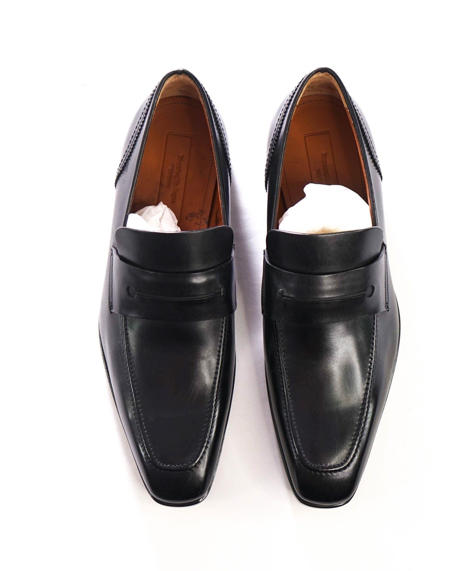 $1,290 ZEGNA COUTURE - Black Penny Loafers - US 12 (11UK)