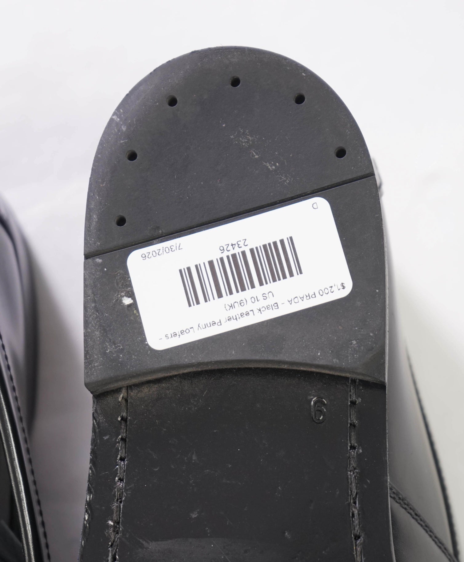 $1,250 PRADA - Black Leather Penny Loafers - US 10 (9UK)