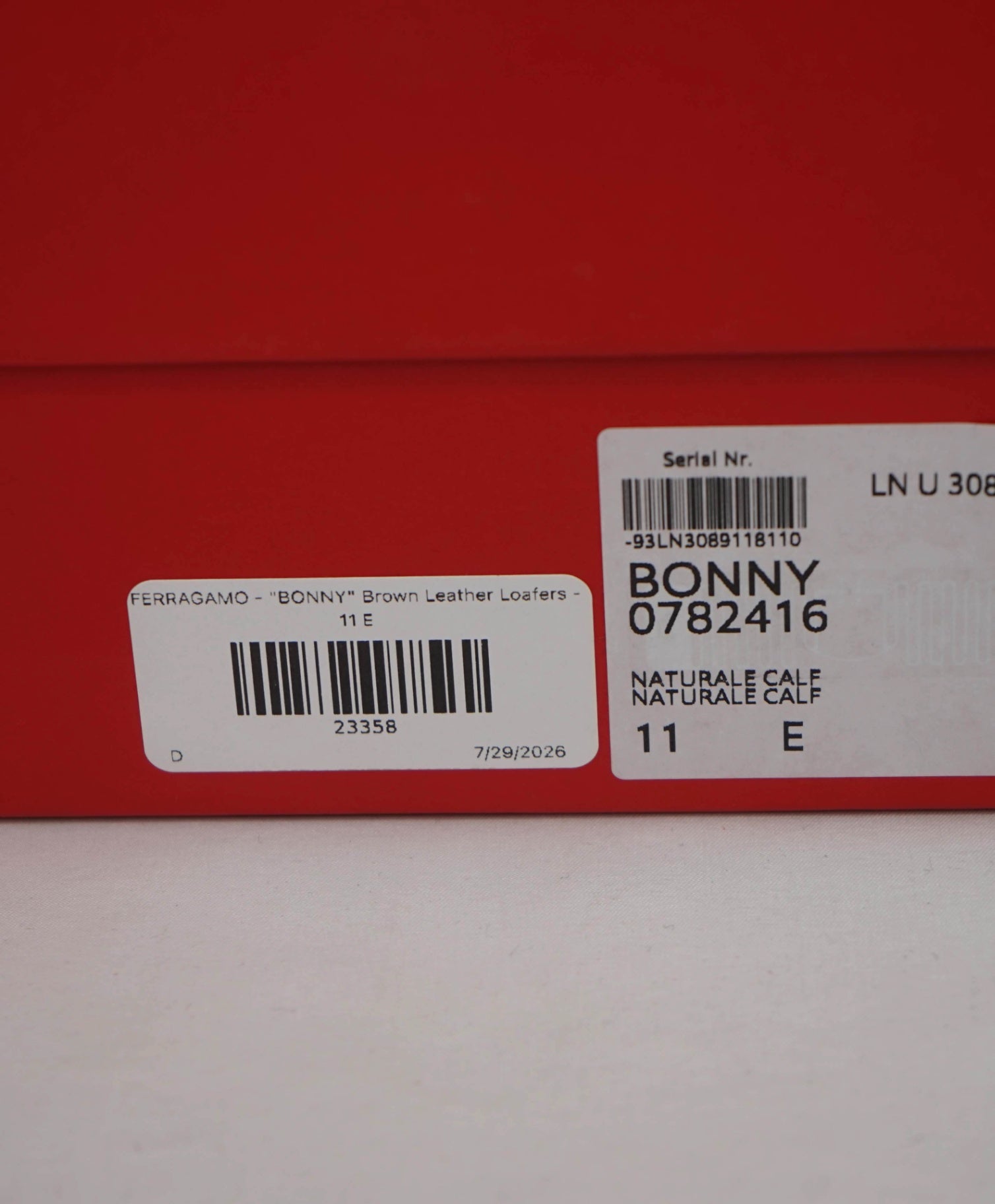 $1,050 FERRAGAMO - "BONNY" Brown Leather Loafers - 11 E