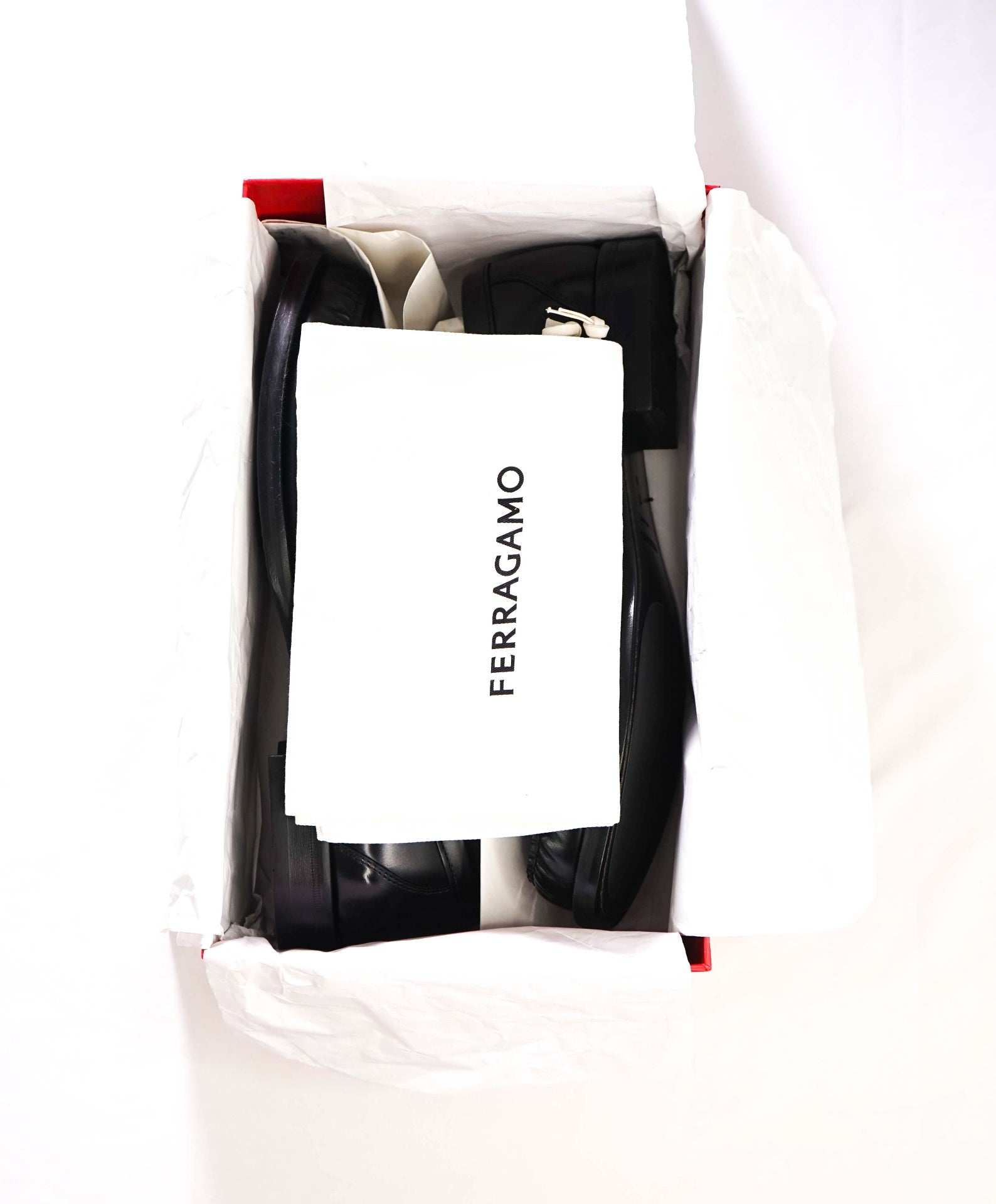 $995 FERRAGAMO - Black Leather "FORT" Loafers - 13 D