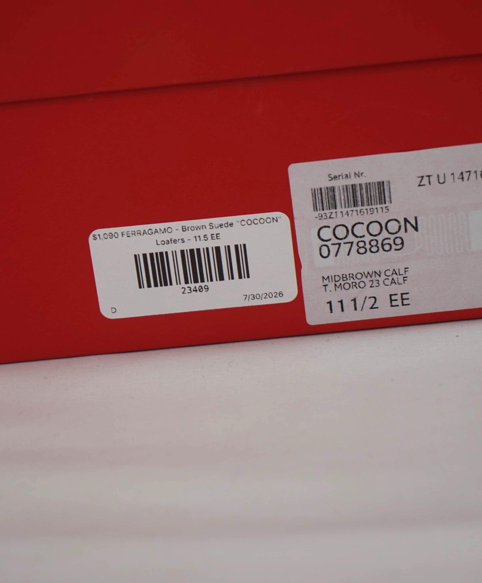 $1,090 FERRAGAMO - Brown Suede "COCOON" Loafers - 11.5 EE