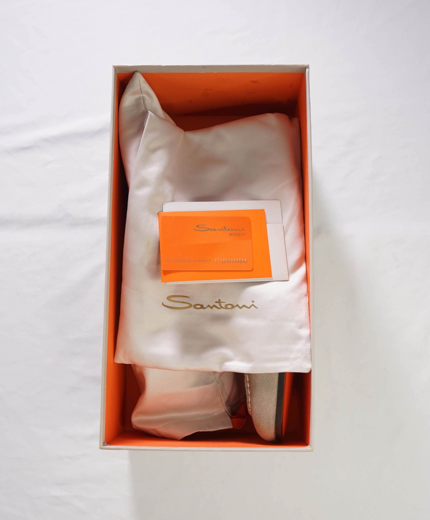 $800 SANTONI - Beige Suede Penny Loafers - US 13 (12UK)