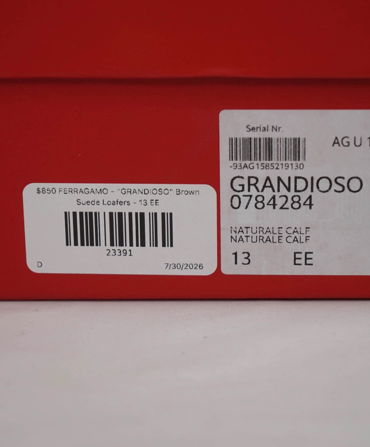 $850 FERRAGAMO - "GRANDIOSO" Brown Suede Loafers - 13 EE