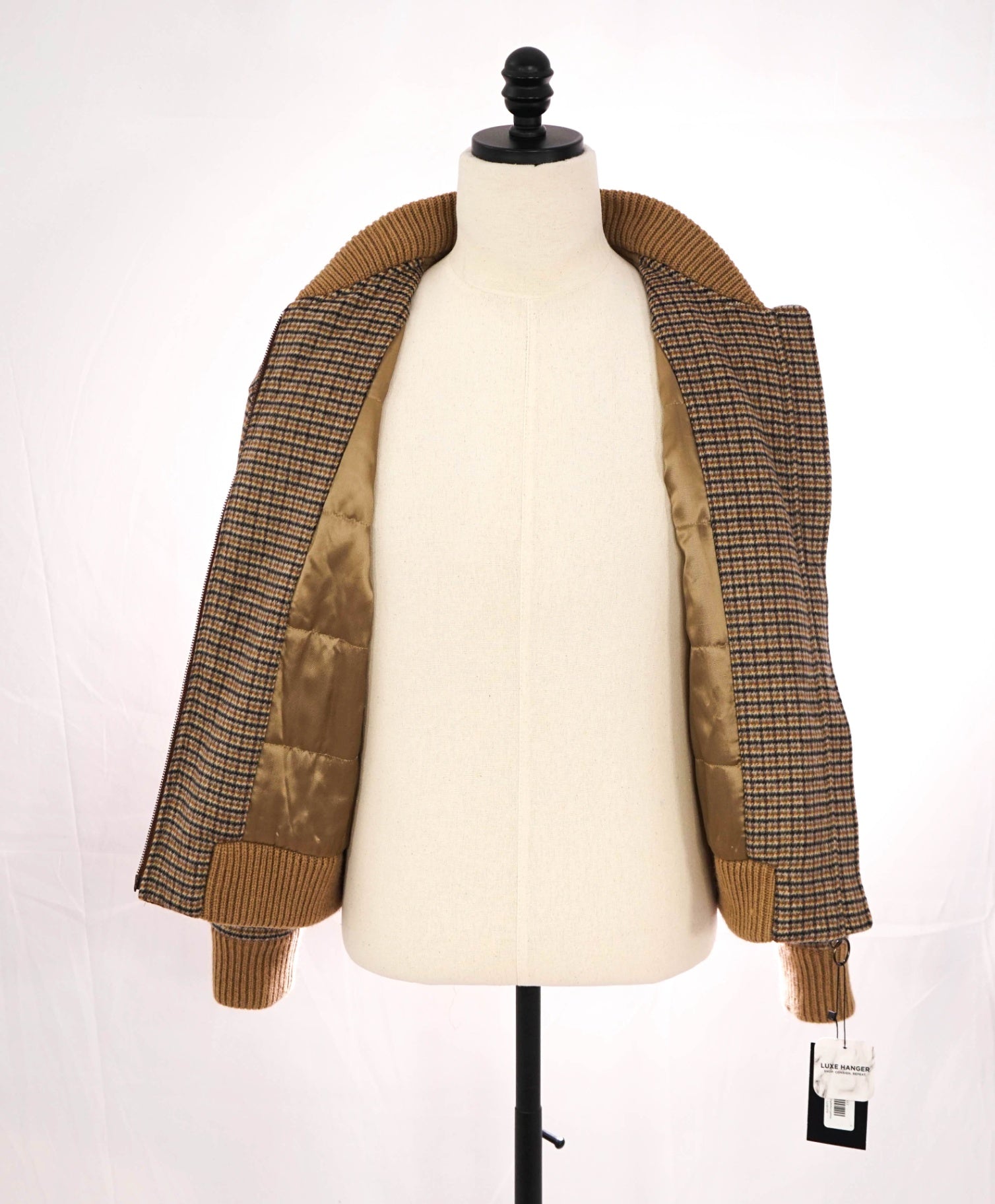 $1595 ELEVENTY - Brown Wool Puffer Bomber Jacket - 2 US (40 EU)