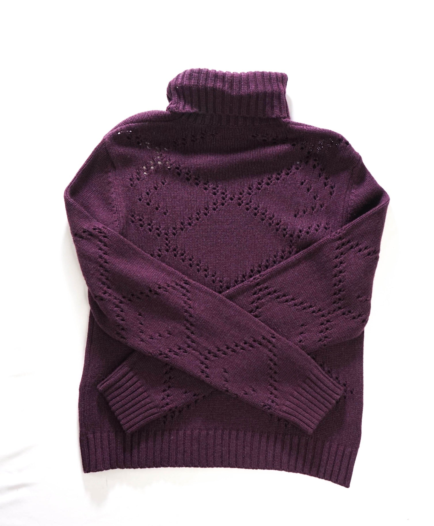 $595 ELEVENTY - Purple Wool/Cashmere Turtleneck - M (Women)