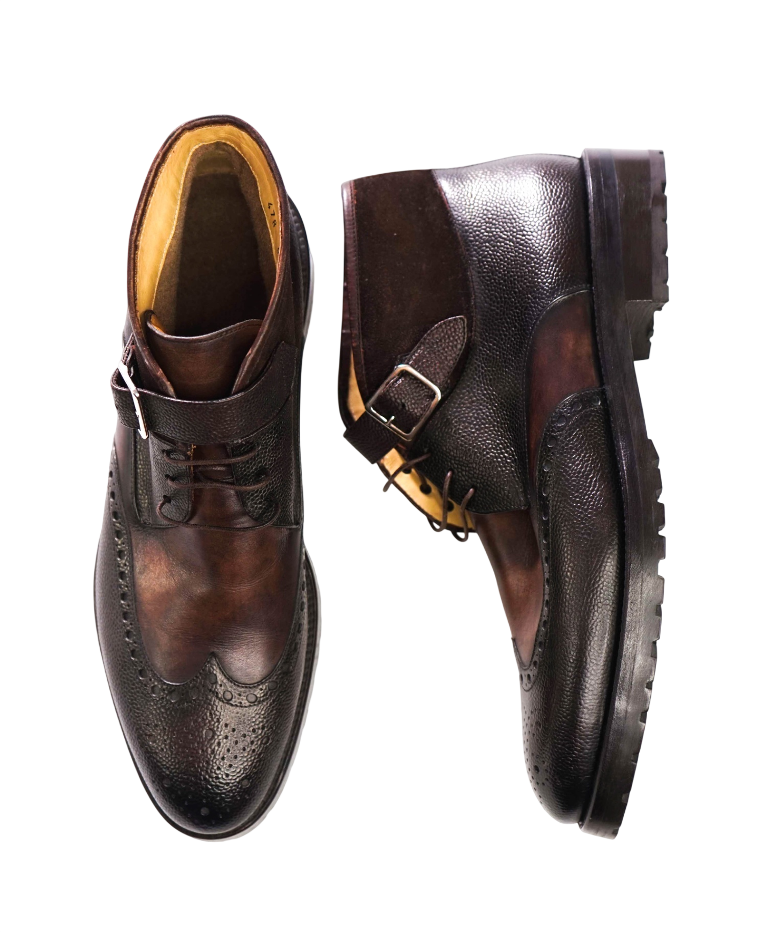 $950 SUTOR MANTELLASSI - Brown Leather Boots - US 10.5 (9.5UK)