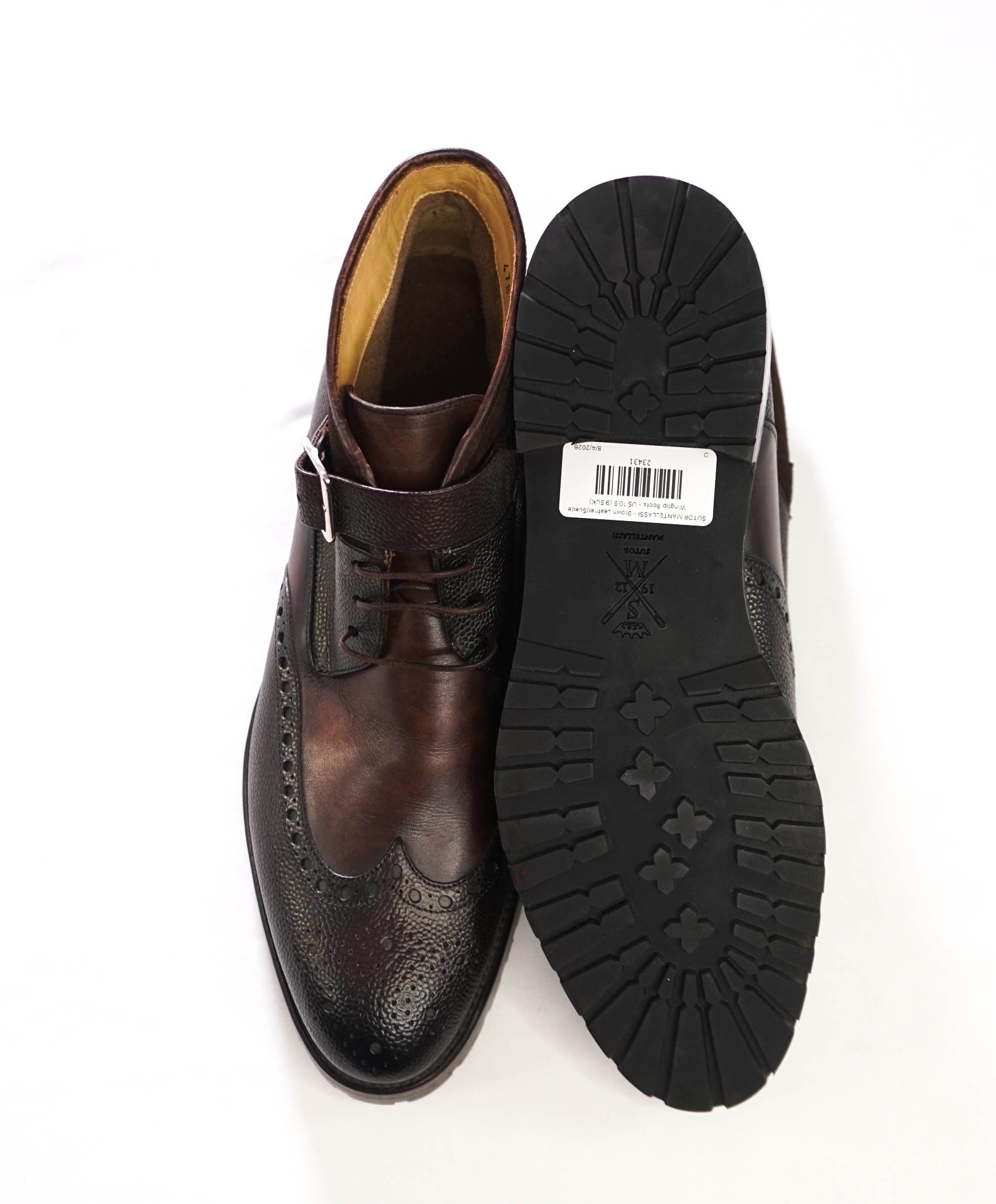 $950 SUTOR MANTELLASSI - Brown Leather Boots - US 10.5 (9.5UK)