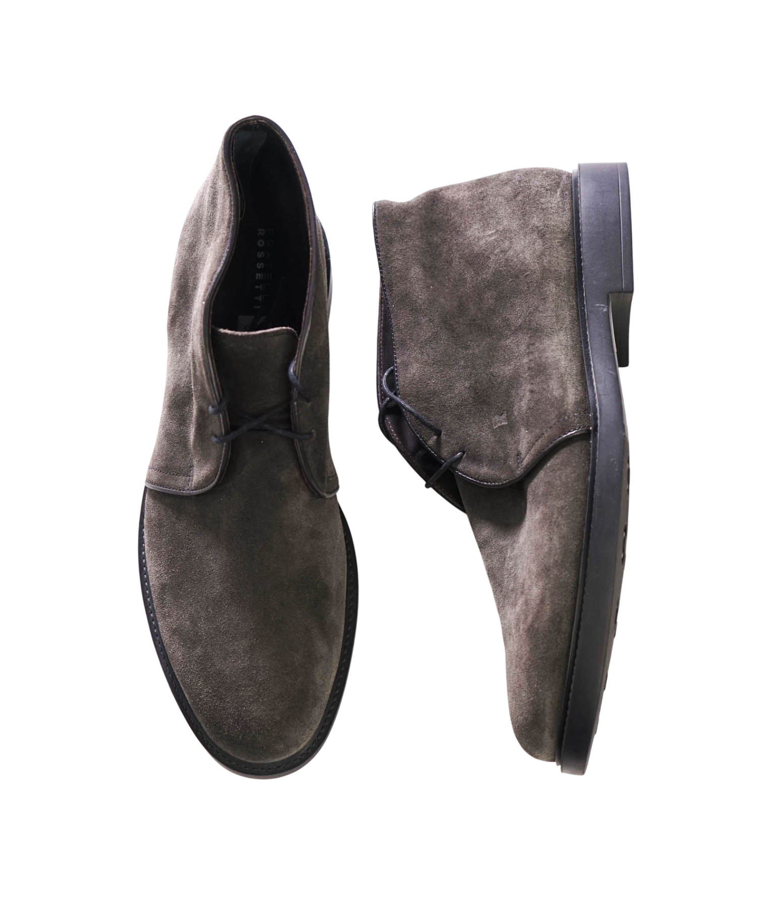 $695 FRATELLI ROSSETTI - Gray Suede Chukka Boots - US 10.5 (9.5UK)