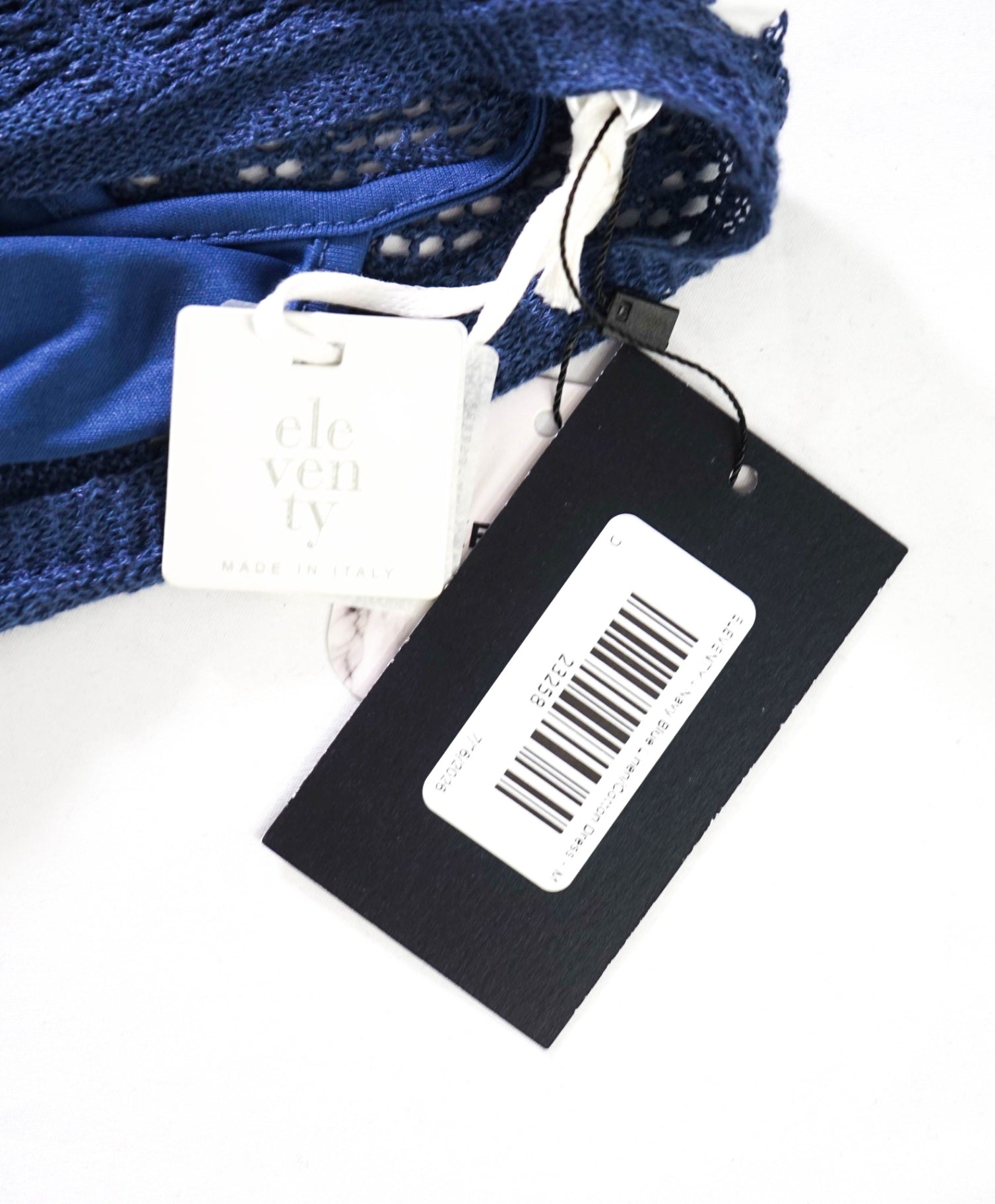 $515 ELEVENTY - Navy Blue Linen/Cotton Dress - M